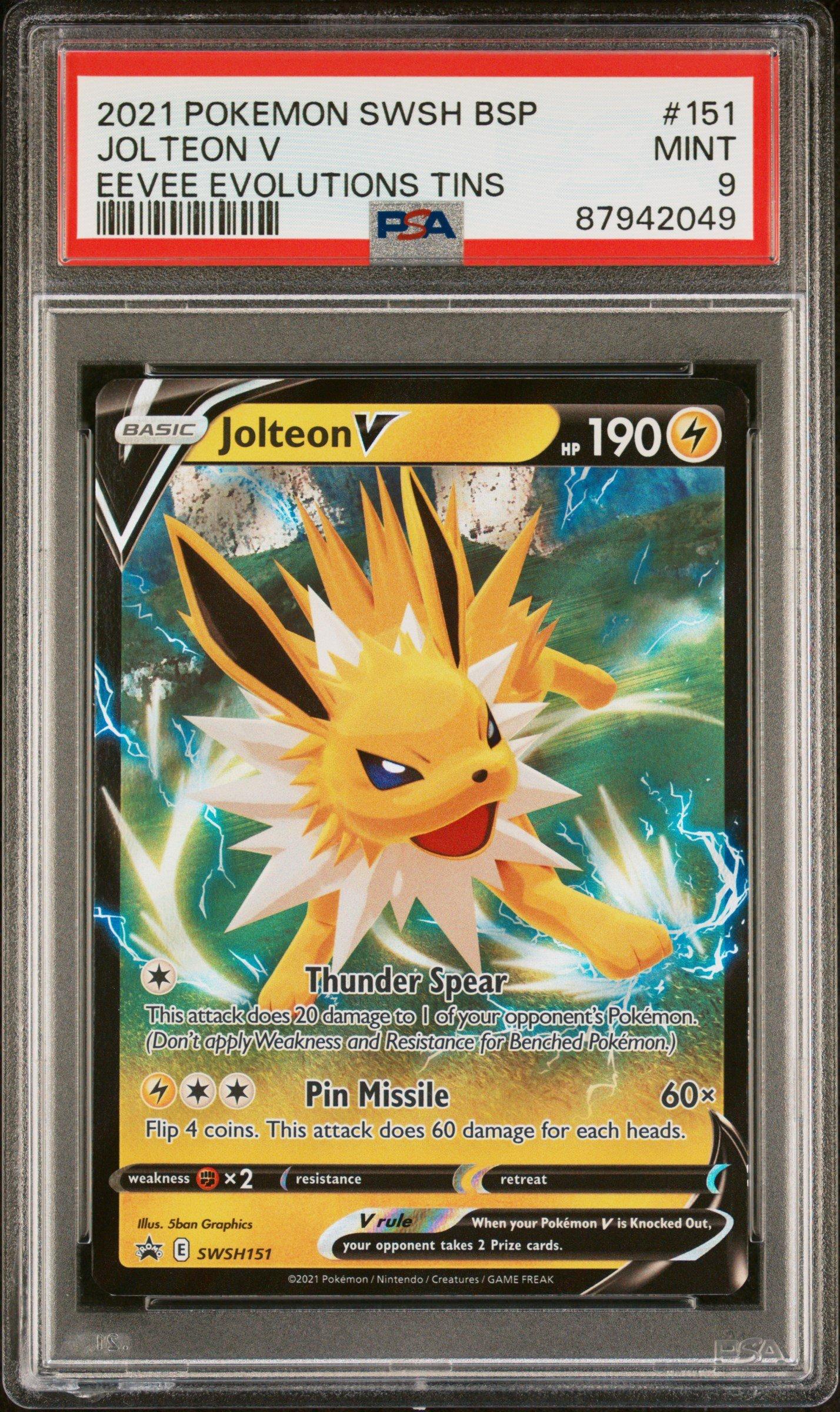2021 Pokemon Swsh Black Star Promo 151 Jolteon V Eevee Evolutions Tins PSA 9