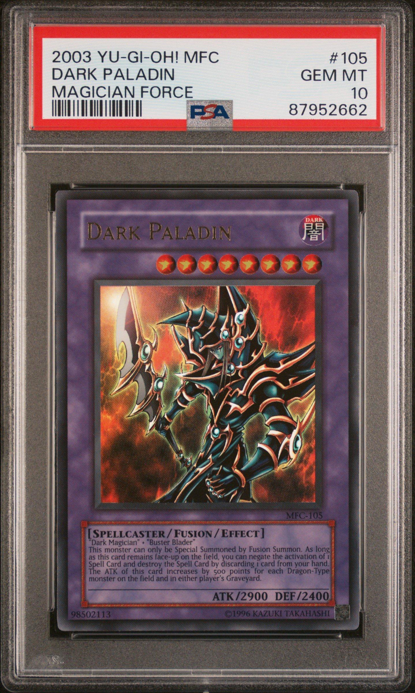 遊戯王OCG デュエルモンスターズ dark paladin psa10 2003 Yu-gi-oh! Mfc-magician's Force 105 Dark Paladin PSA 10 Graded