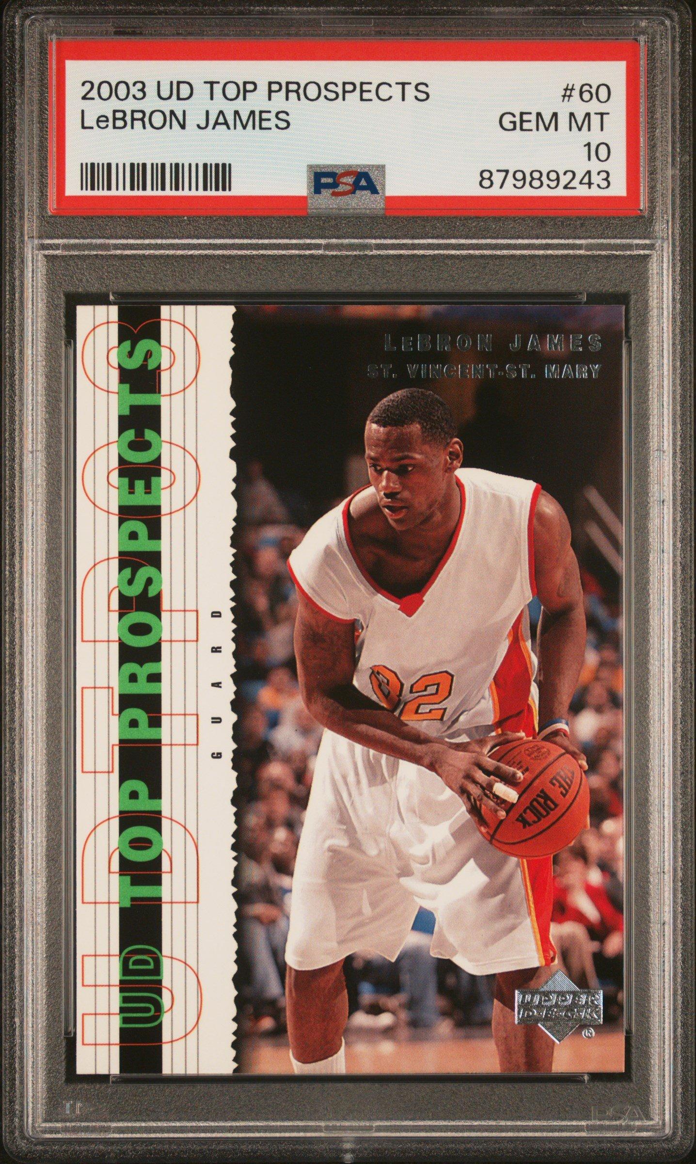 2003 Upper Deck Top Prospects 60 Lebron James PSA 10