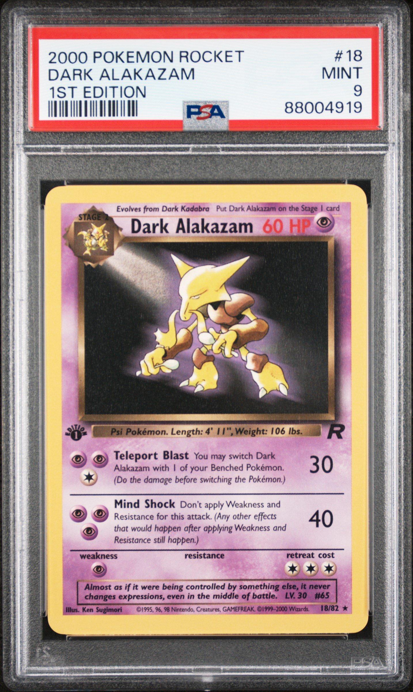 alakazam pokemon card 1st edition Alakazam Base Set 1st Edition Holo 1/102 SPANISH PSA 9 – TBC Games