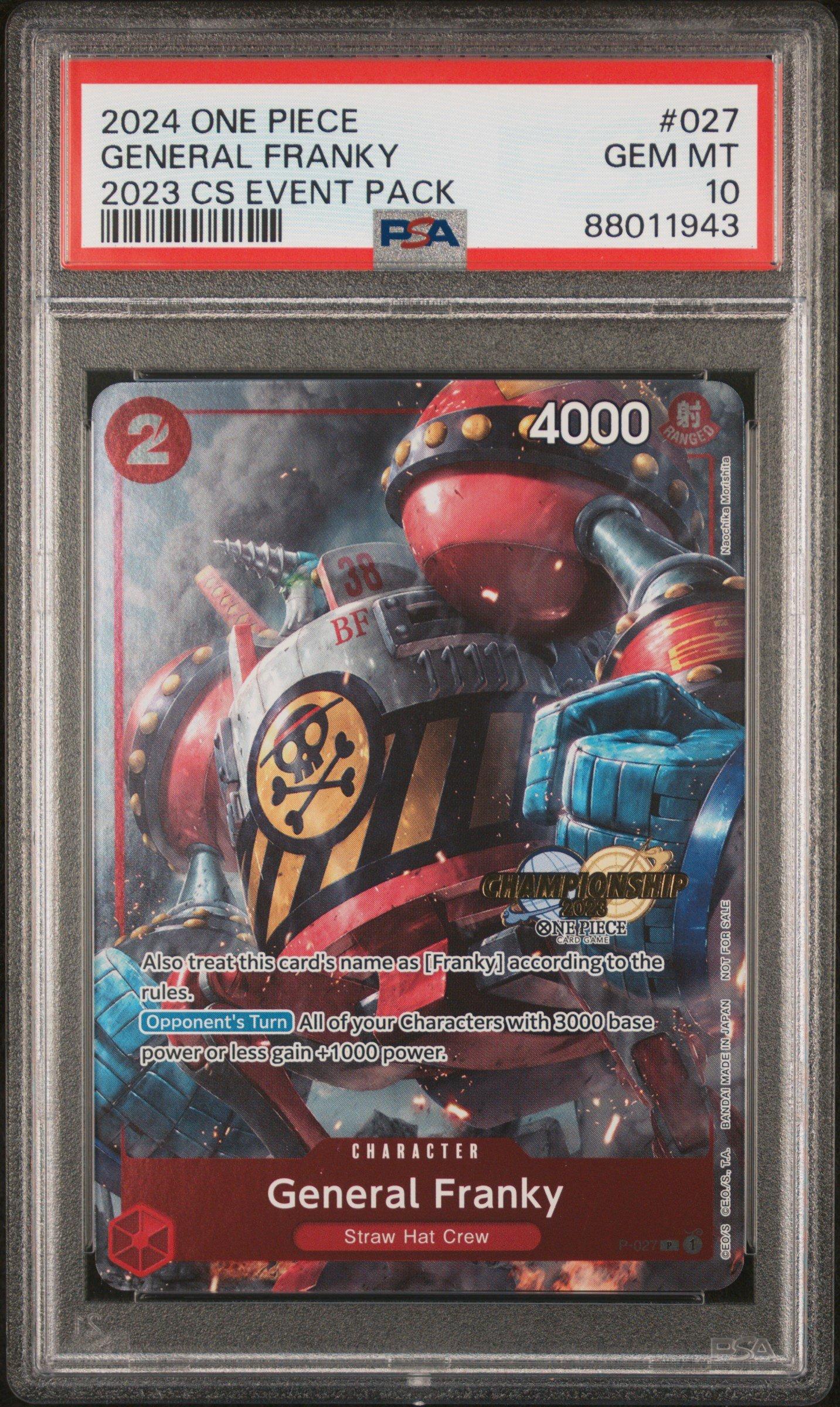 2024 One Piece Championship 2023 Event Pack 027 General Franky PSA 10  Graded Card | GameStop