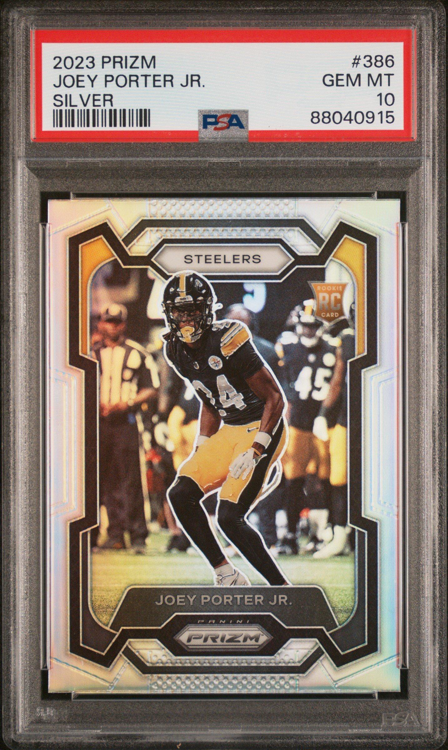 2023 Panini Prizm 386 Joey Porter Jr. Silver Prizm PSA 10