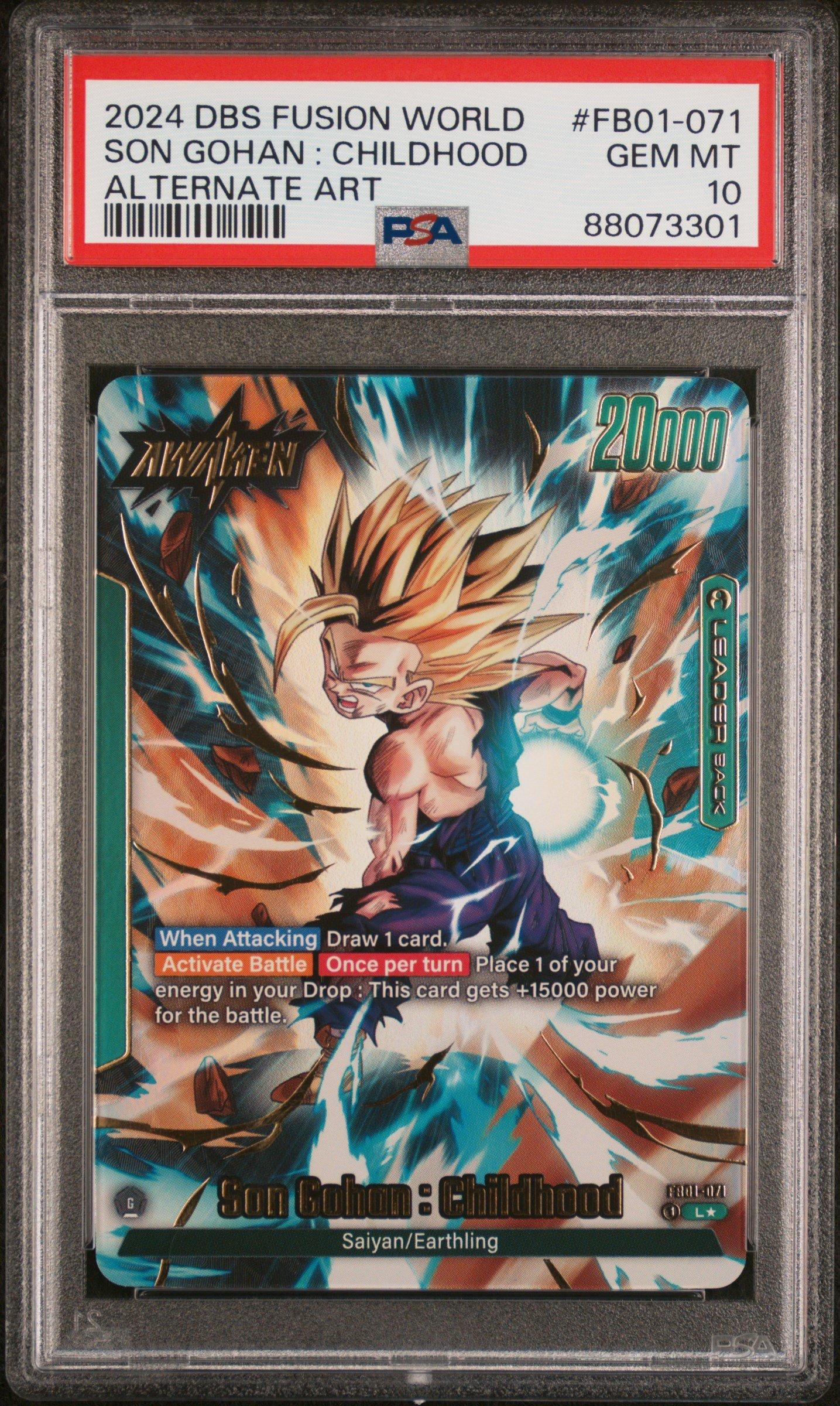 2024 Dragon Ball Super Card Game Fusion World Awakened Pulse Fb01-071 Son Gohan : Childhood Alternate Art PSA 10