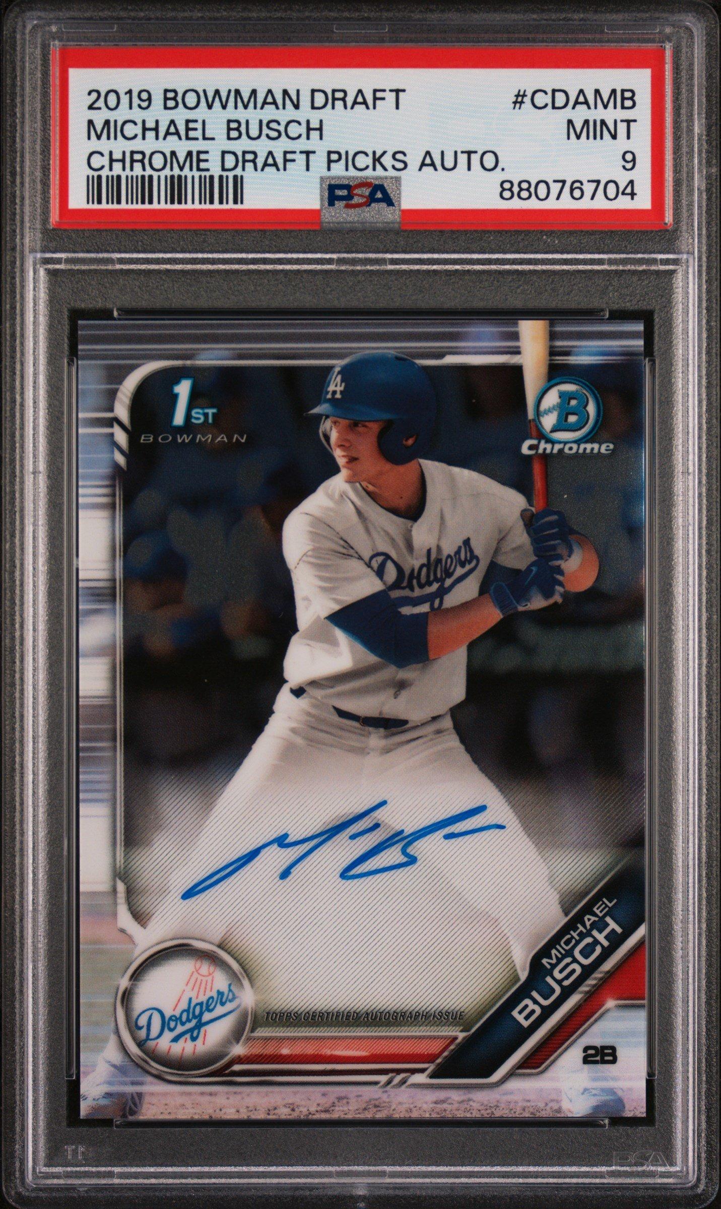 2019 Bowman Draft Chrome Draft Picks Autograph Cdamb Michael Busch PSA 9
