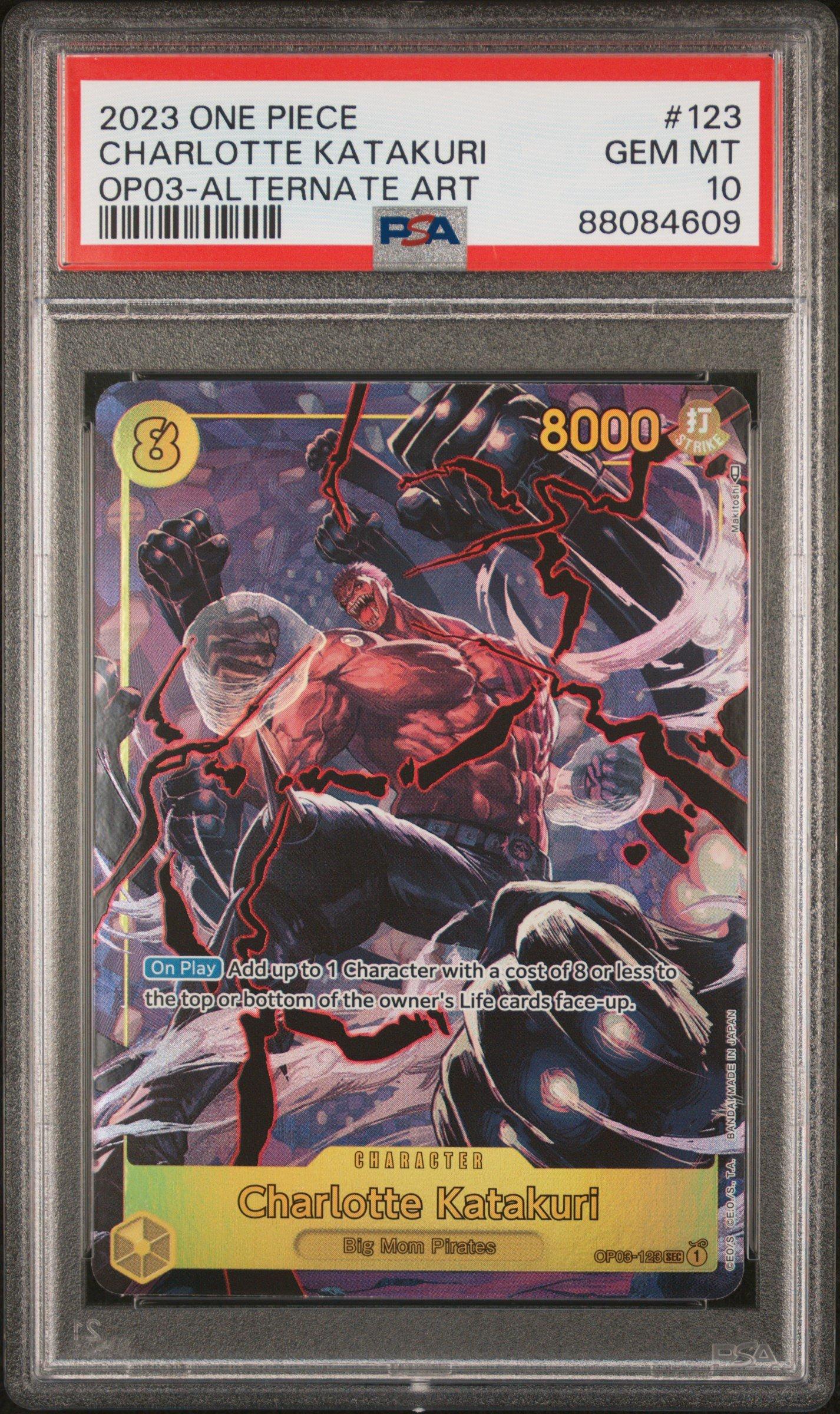 2023 One Piece Op03-pillars Of Strength 123 Charlotte Katakuri Alternate Art PSA 10
