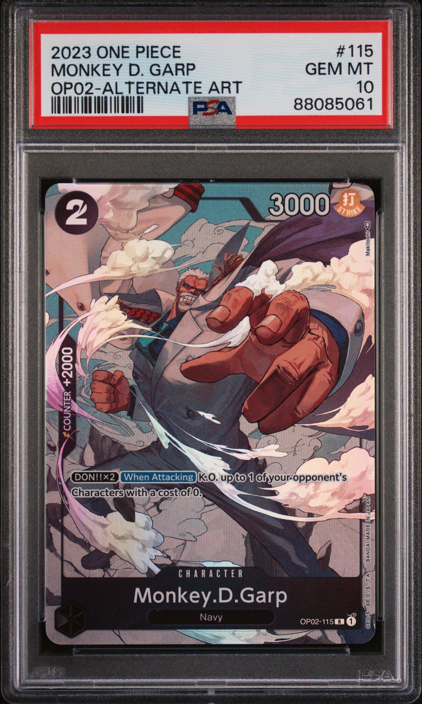 One Piece Monkey.D.Garp shops Alternate Art Paramount War OP02-002