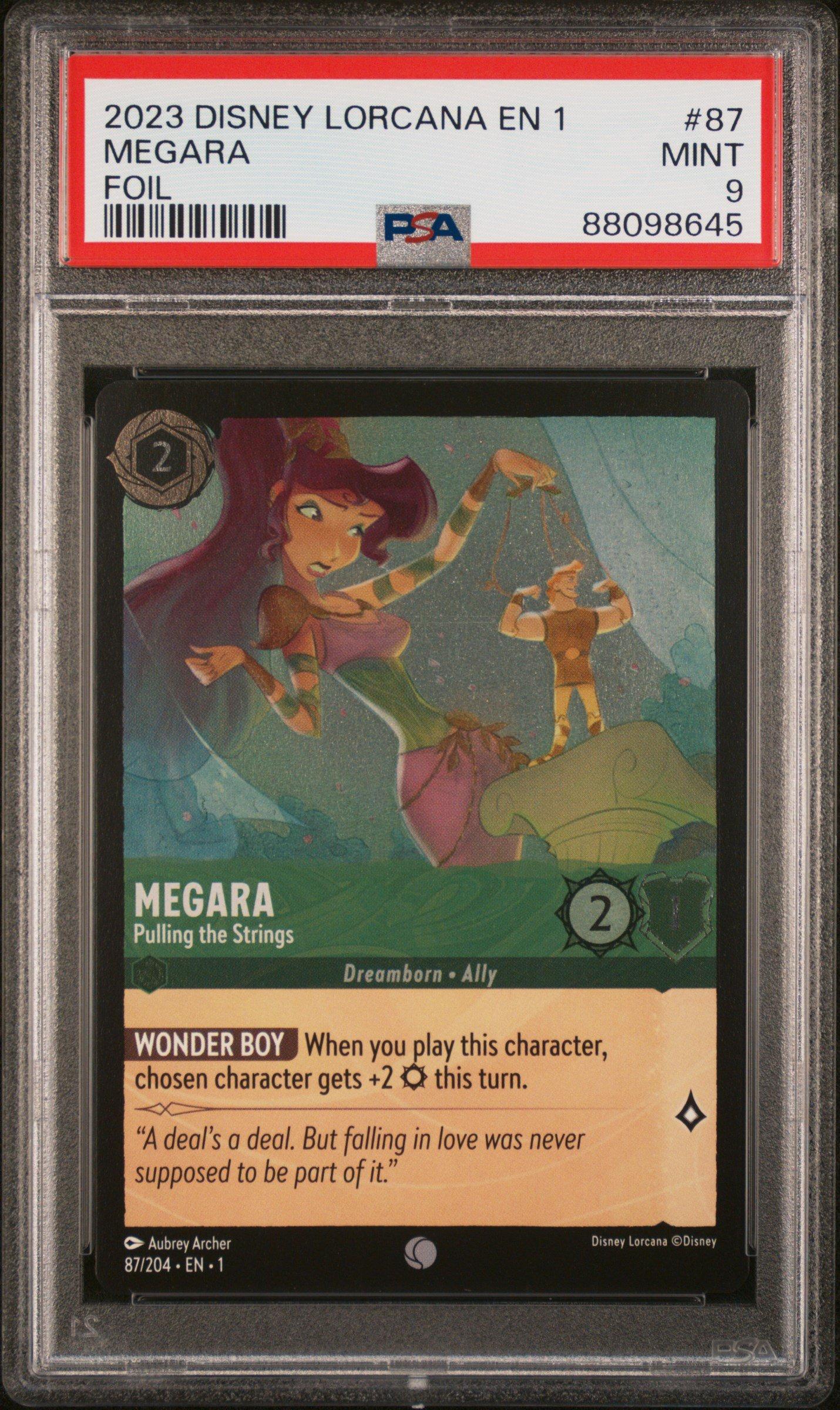 2023 Disney Lorcana En 1-the First Chapter 87 Megara - Pulling The Strings Foil PSA 9