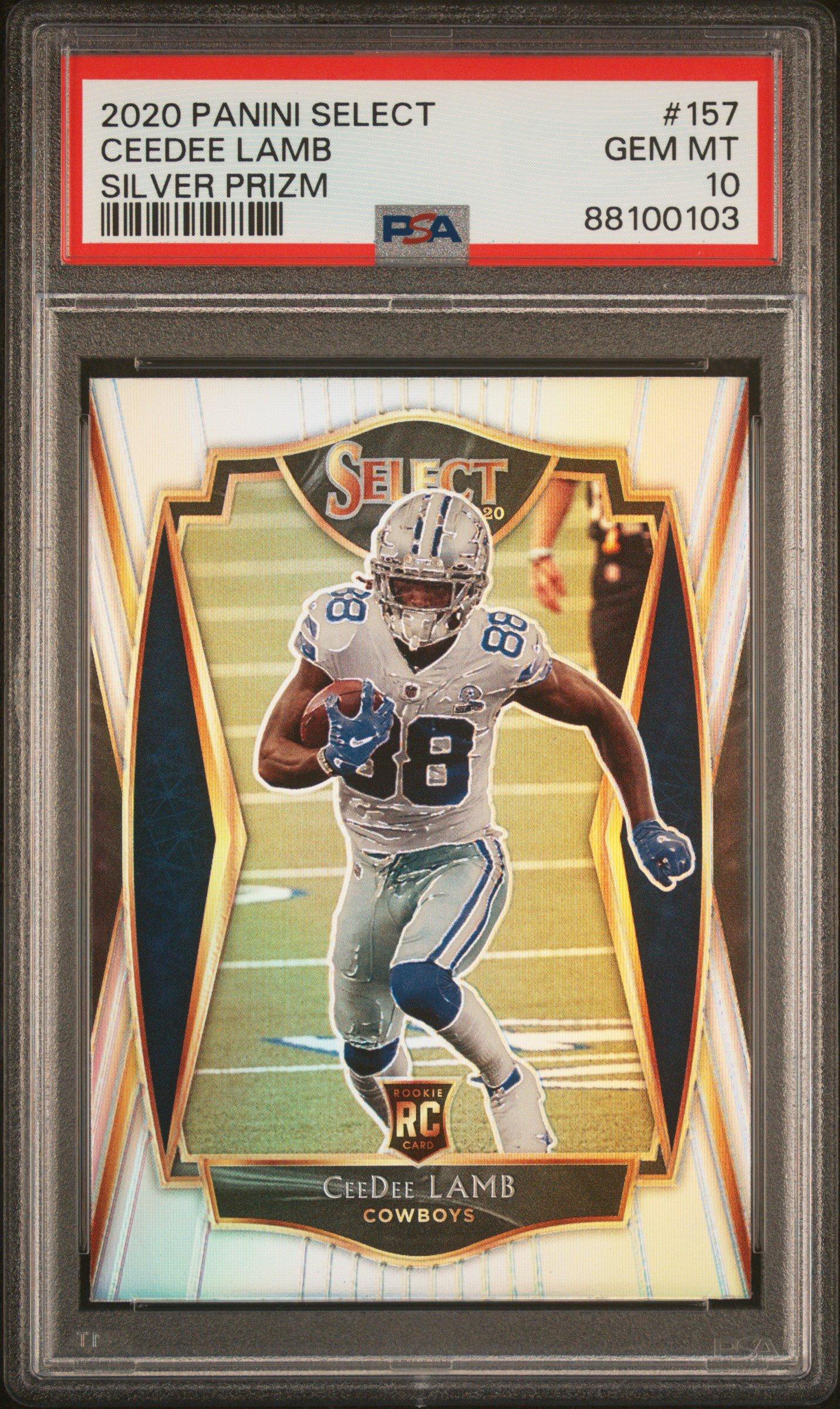 2020 Panini Select 157 Ceedee Lamb Silver Prizm PSA 10