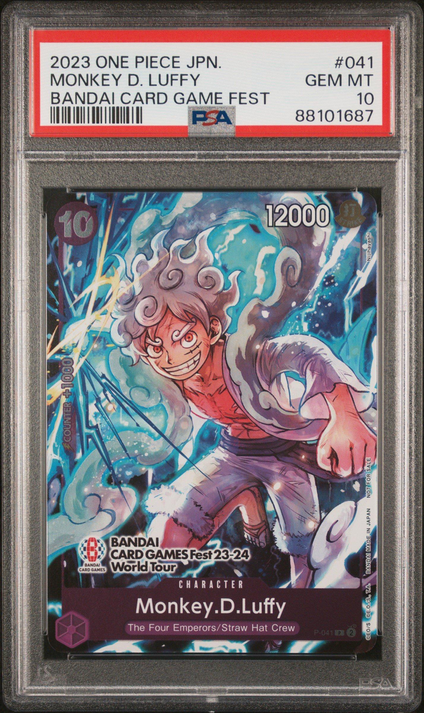 2023 One Piece Japanese Promos 041 Monkey D. Luffy Bandai Card Game Fest PSA 10
