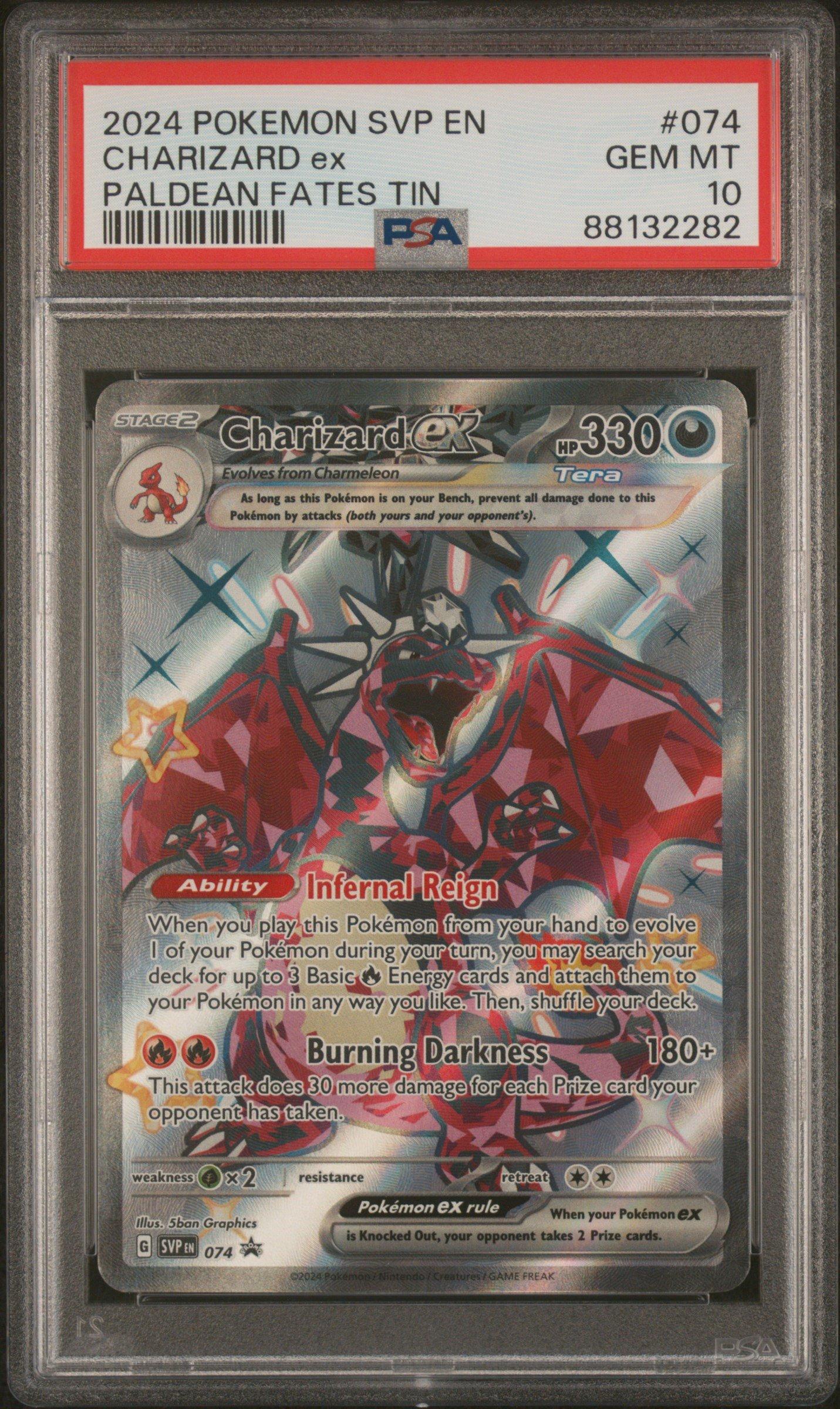 pokemon trading card games sv4.5 paldean fates tin charizard 2024 Svp En-sv Black Star Promo 074 Ex PSA 10 Graded this piece serves as a premier focal point for any high POKEMON SV4.5 PALDEAN FATES TIN