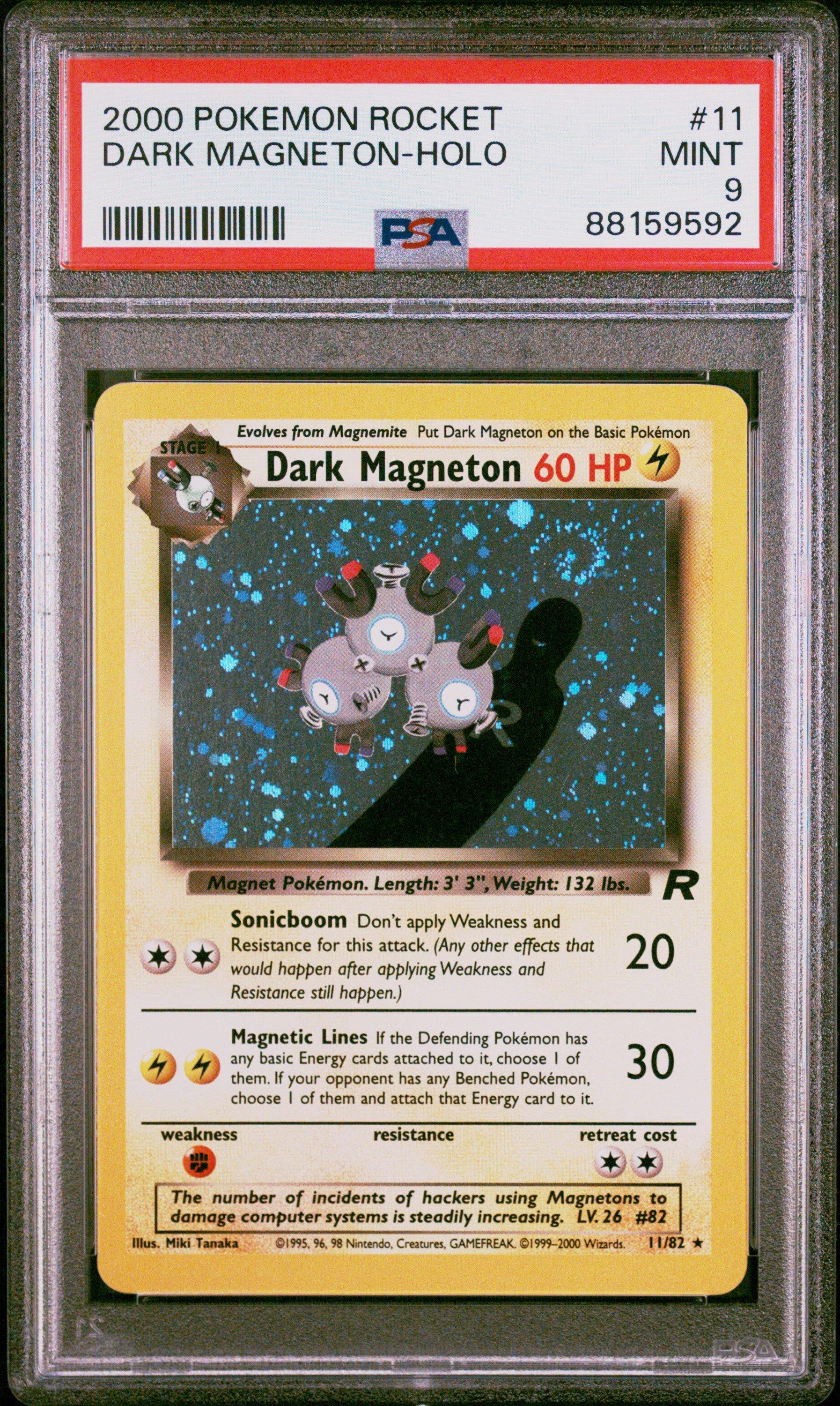 2000 Pokemon Rocket 11 Dark Magneton-holo PSA 9