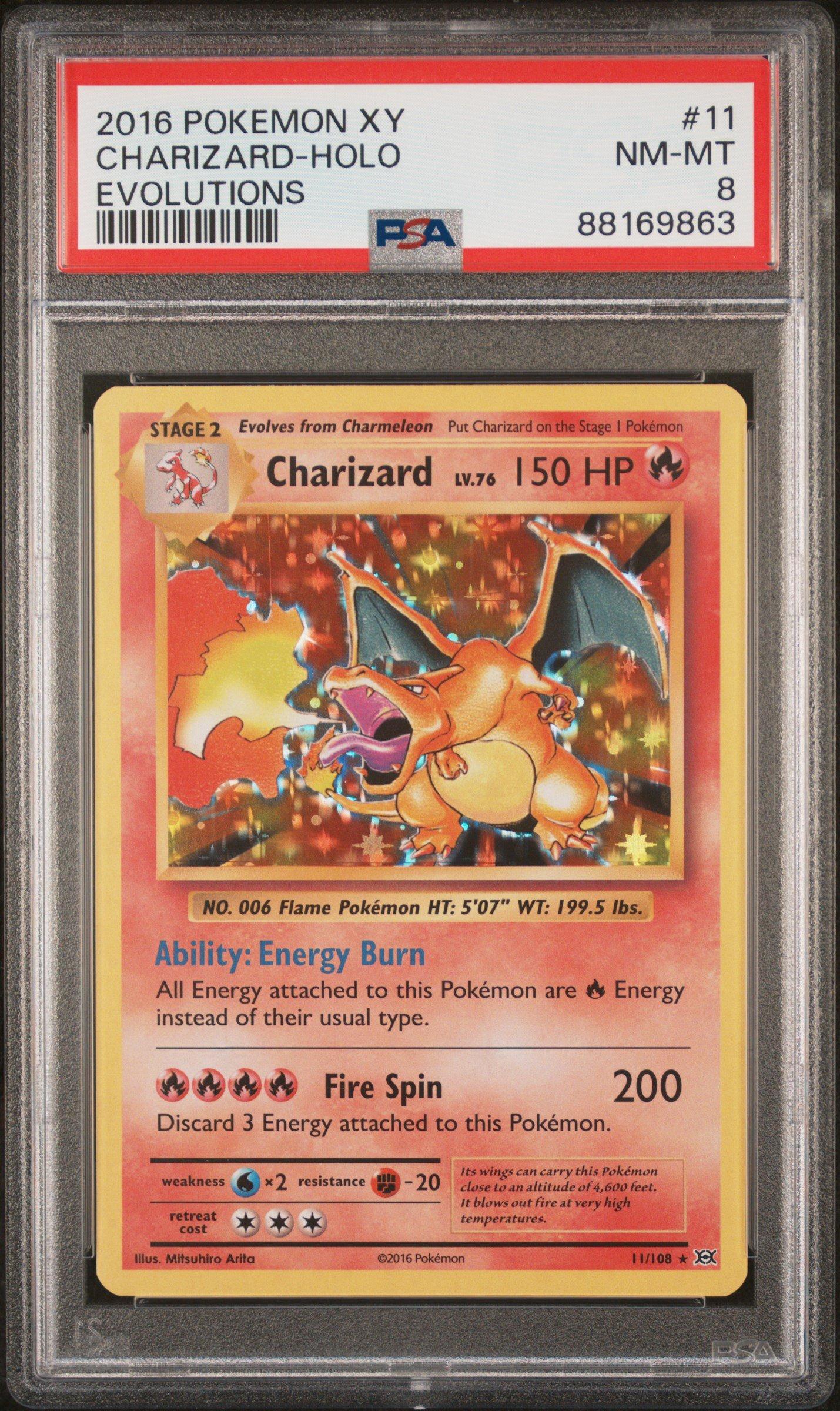 2016 POKEMON XY outlet EVOLUTIONS CHARIZARD HOLO PSA 8