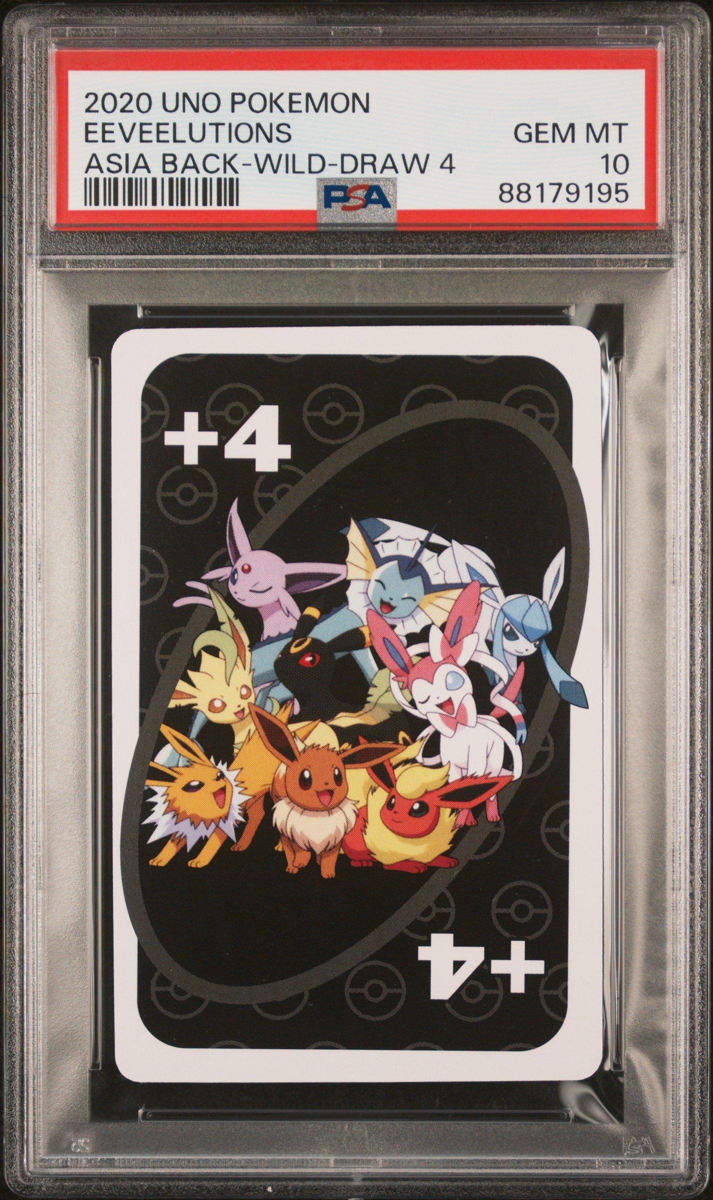 PSA10 ブイズ ポケモン UNO 2020 Uno Pokemon Eeveelutions Asia Back-wild-draw 4 PSA 10 Graded