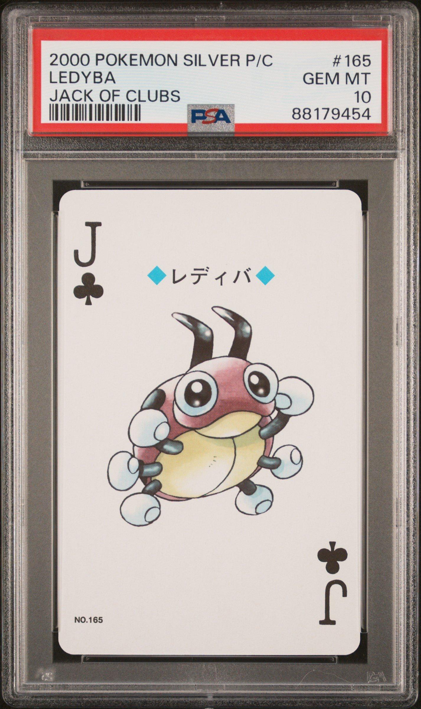 2000 Pokemon Silver Version Playing Cards 165 Ledyba Jack Of Clubs PSA 10