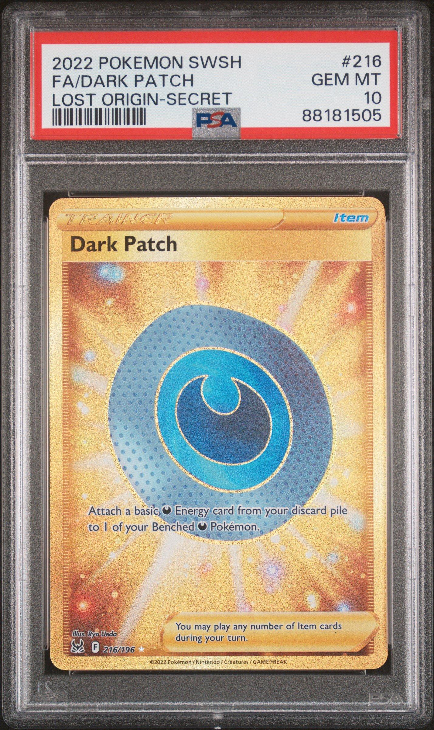 2022 Pokemon Sword & Shield Lost Origin 216 Full Art/dark Patch Secret PSA  10 Graded Card | GameStop