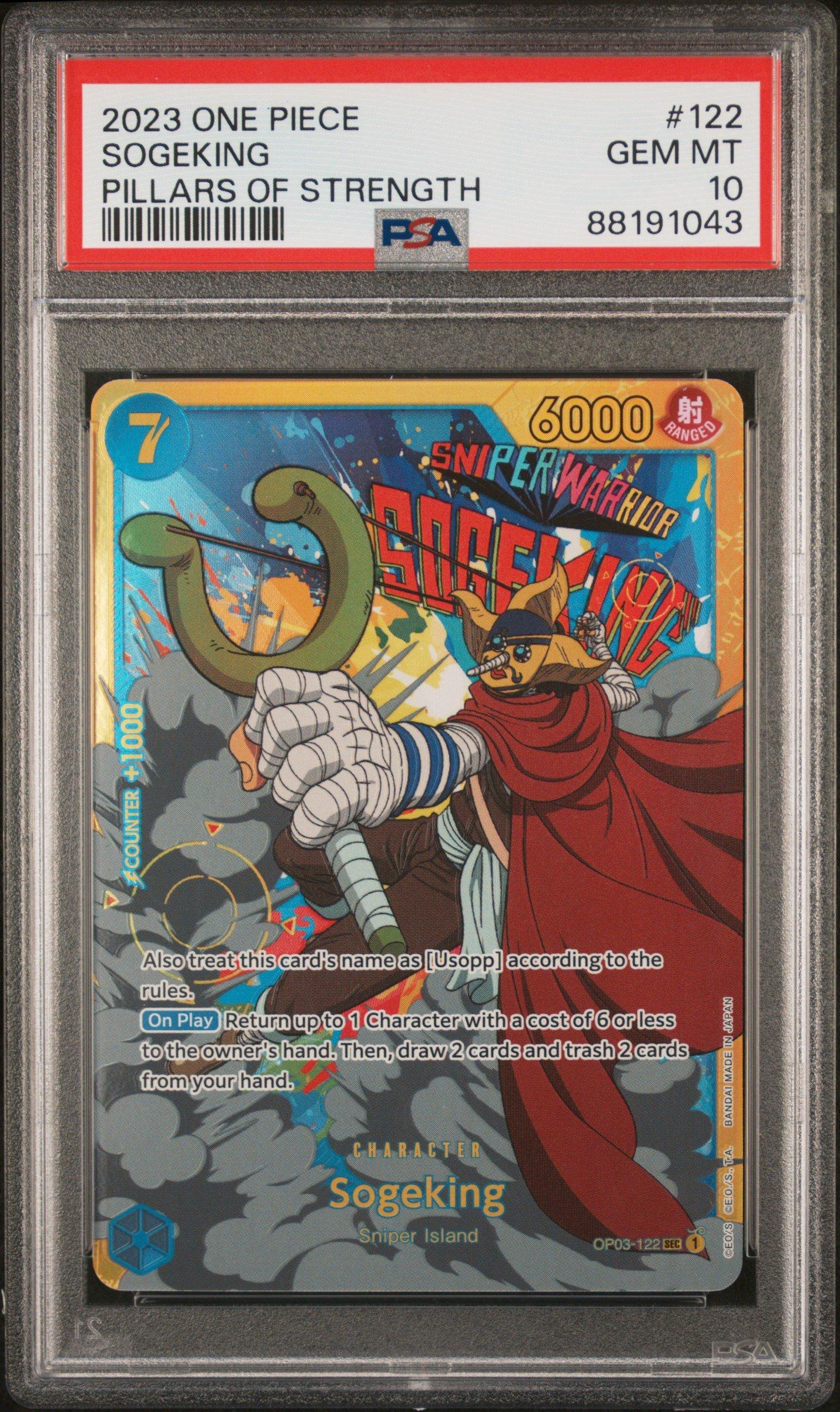 2023 One Piece Op03-pillars Of Strength 122 Sogeking PSA 10