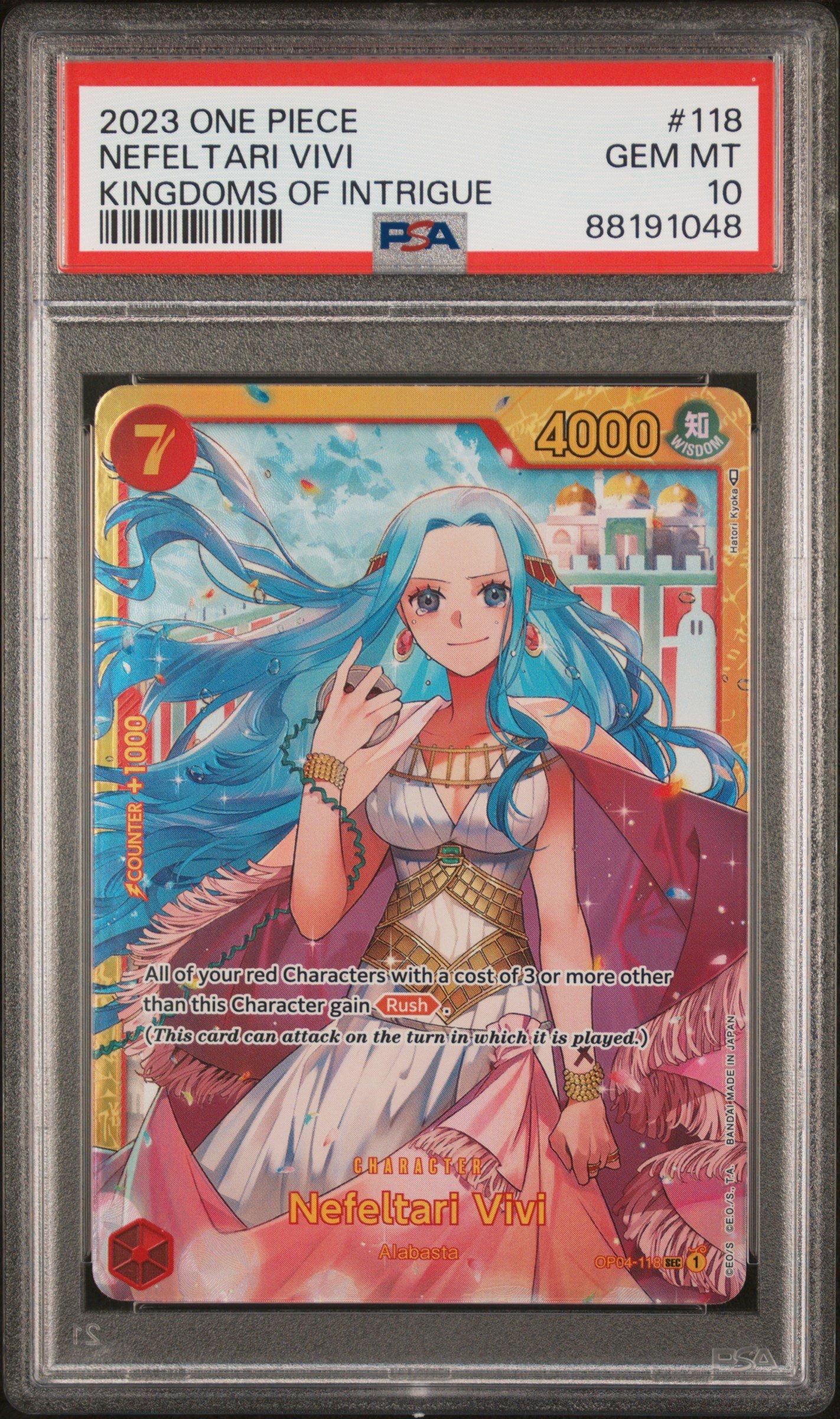 2023 One Piece Op04-kingdoms Of Intrigue 118 Nefeltari Vivi PSA 10