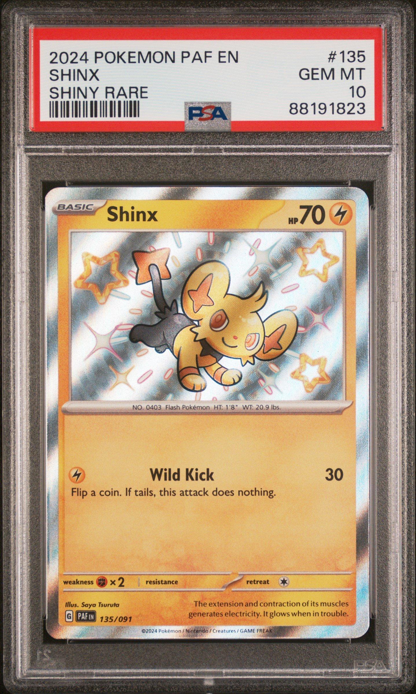2024 Pokemon Paf En-paldean Fates 135 Shinx Shiny Rare PSA