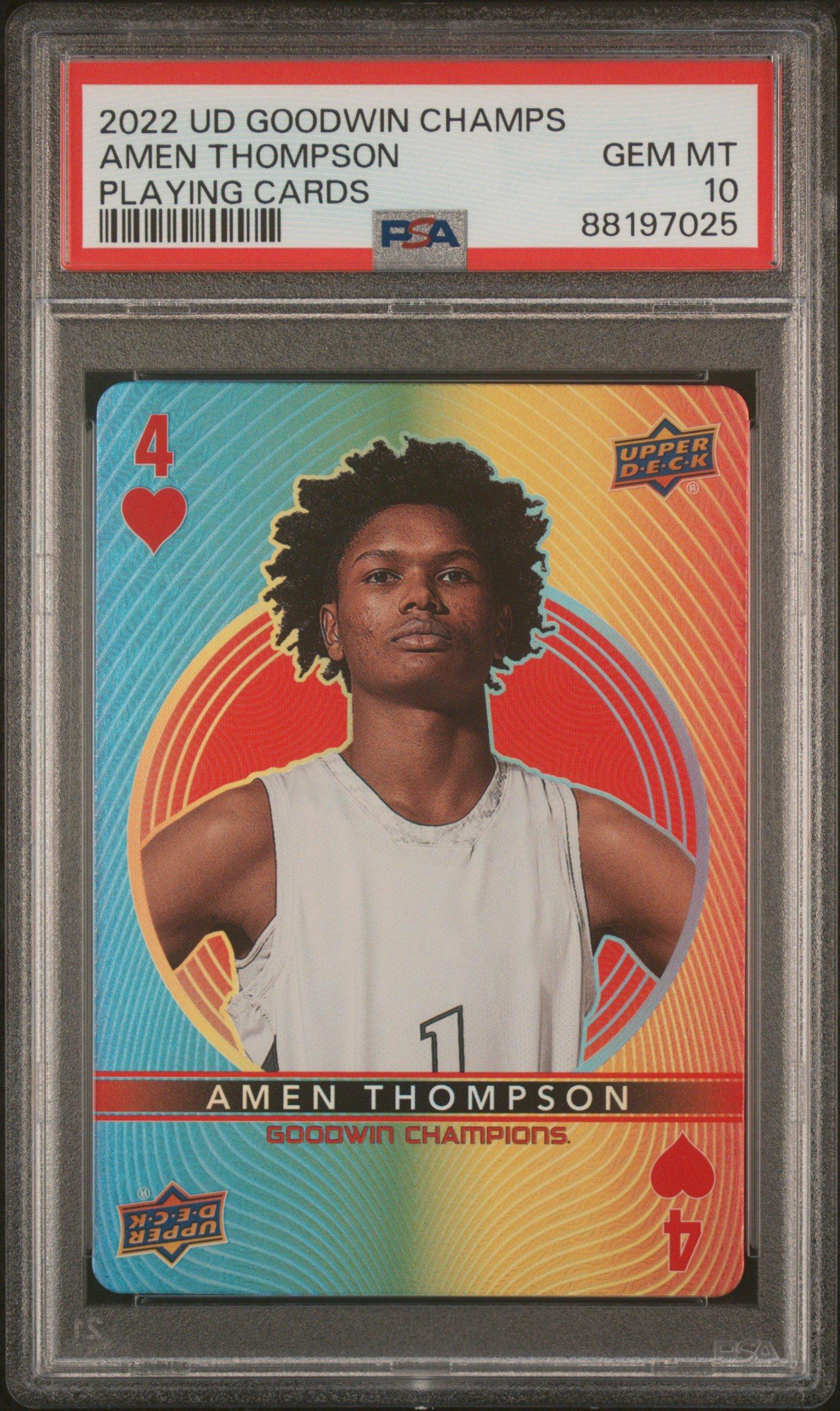 2022 Upper Deck Goodwin Champions Playing Cards Amen Thompson PSA 10