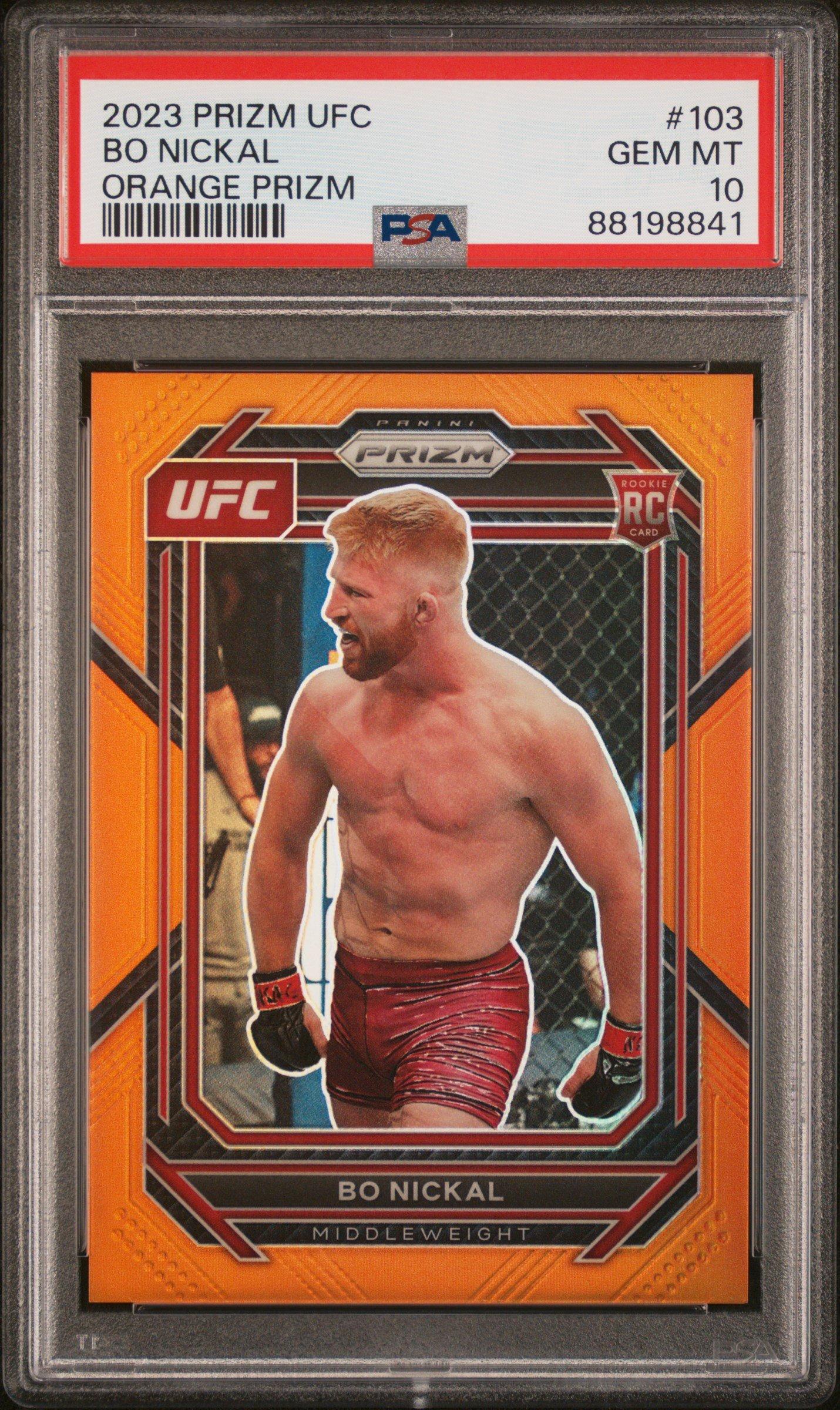 2023 Panini Prizm Ufc 103 Bo Nickal Orange Prizm PSA 10
