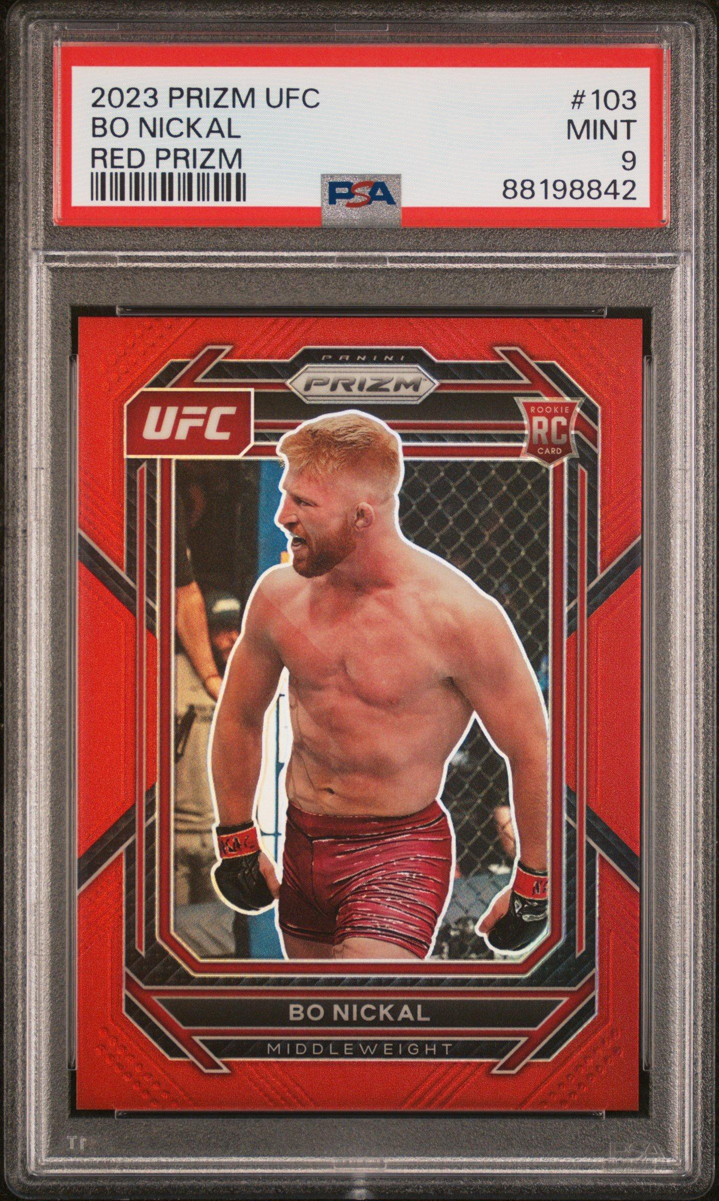 2023 Panini Prizm Ufc 103 Bo Nickal Red Prizm PSA 9