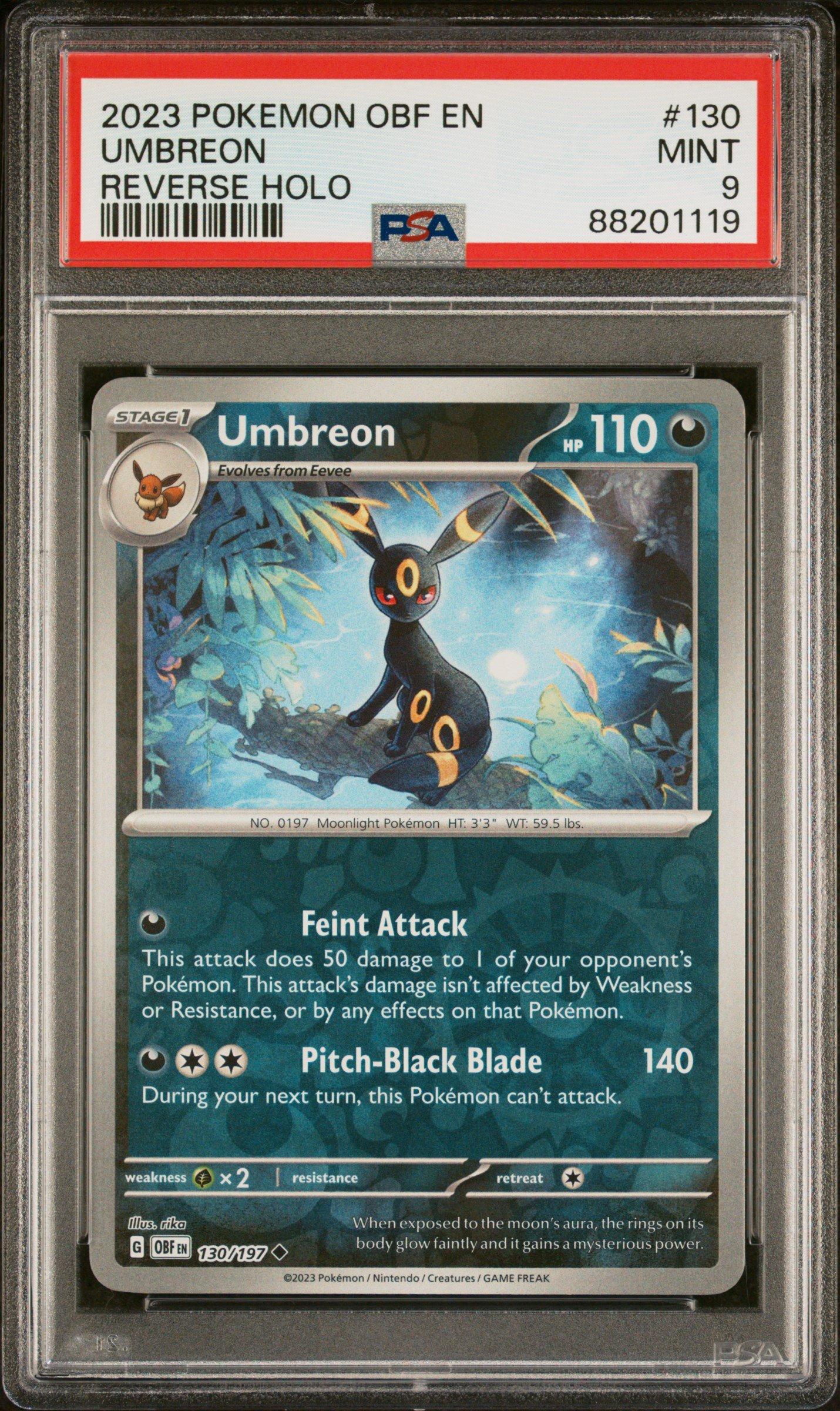 2023 Pokemon Obf En-obsidian Flames 130 Umbreon Reverse Holo PSA