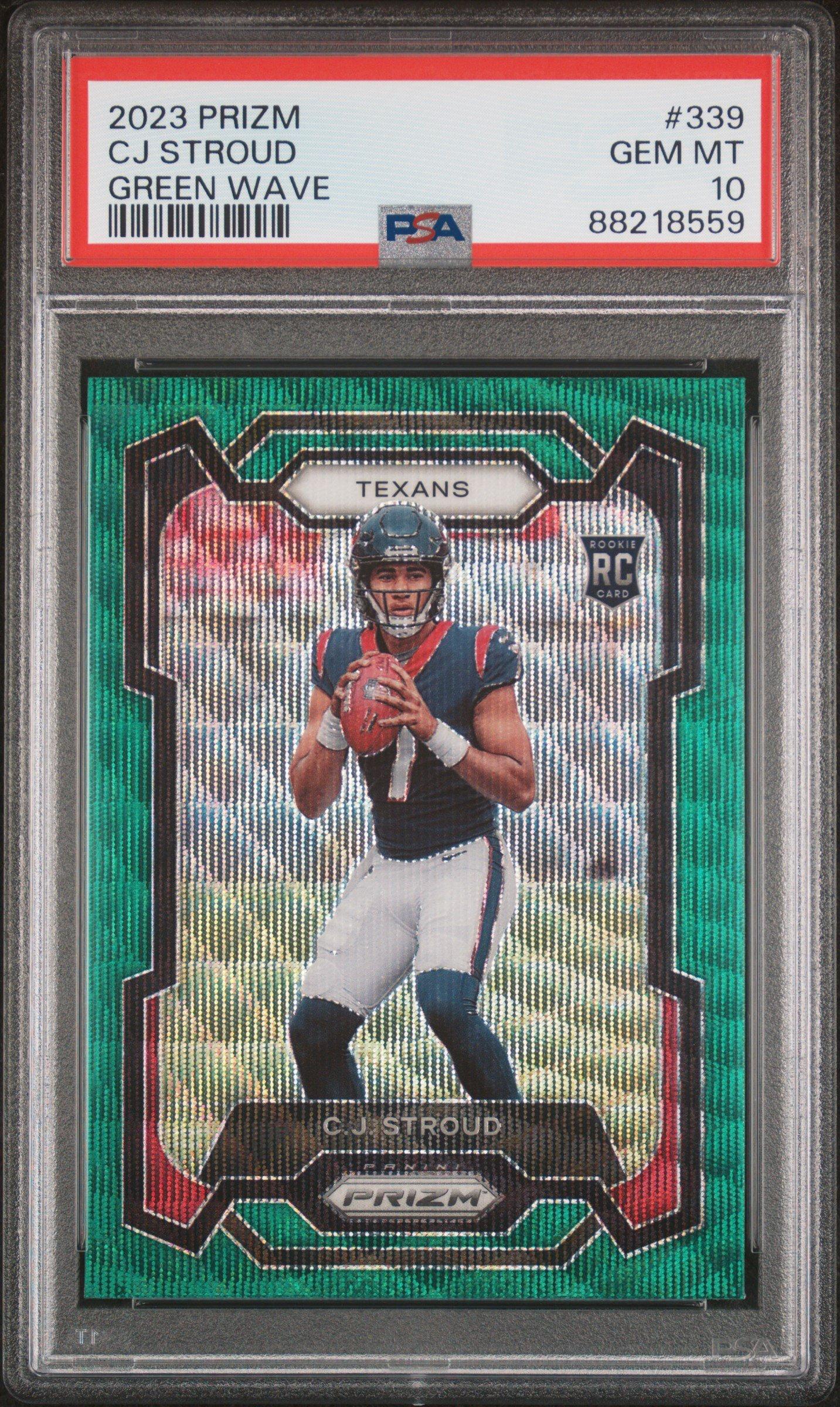 2023 Panini Prizm 339 Cj Stroud Green Wave PSA