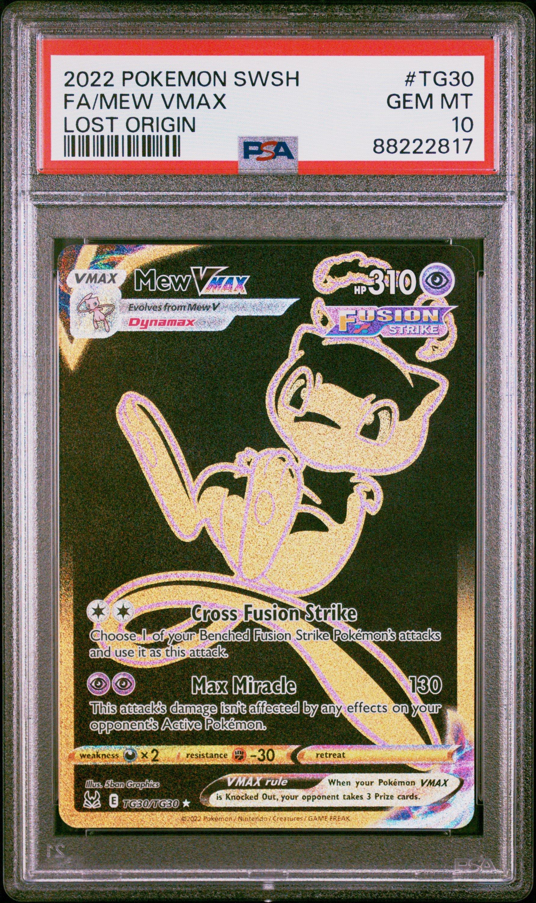 2022 Pokemon Sword & Shield Lost Origin Tg30 Full Art/mew Vmax PSA 10