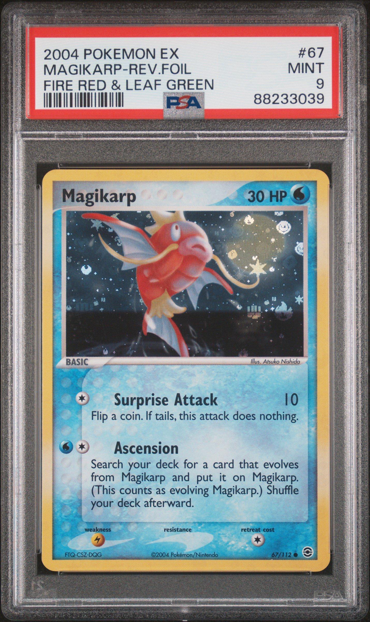 2004 Pokemon Ex Fire Red & Leaf Green 67 Magikarp-reverse Foil PSA 9
