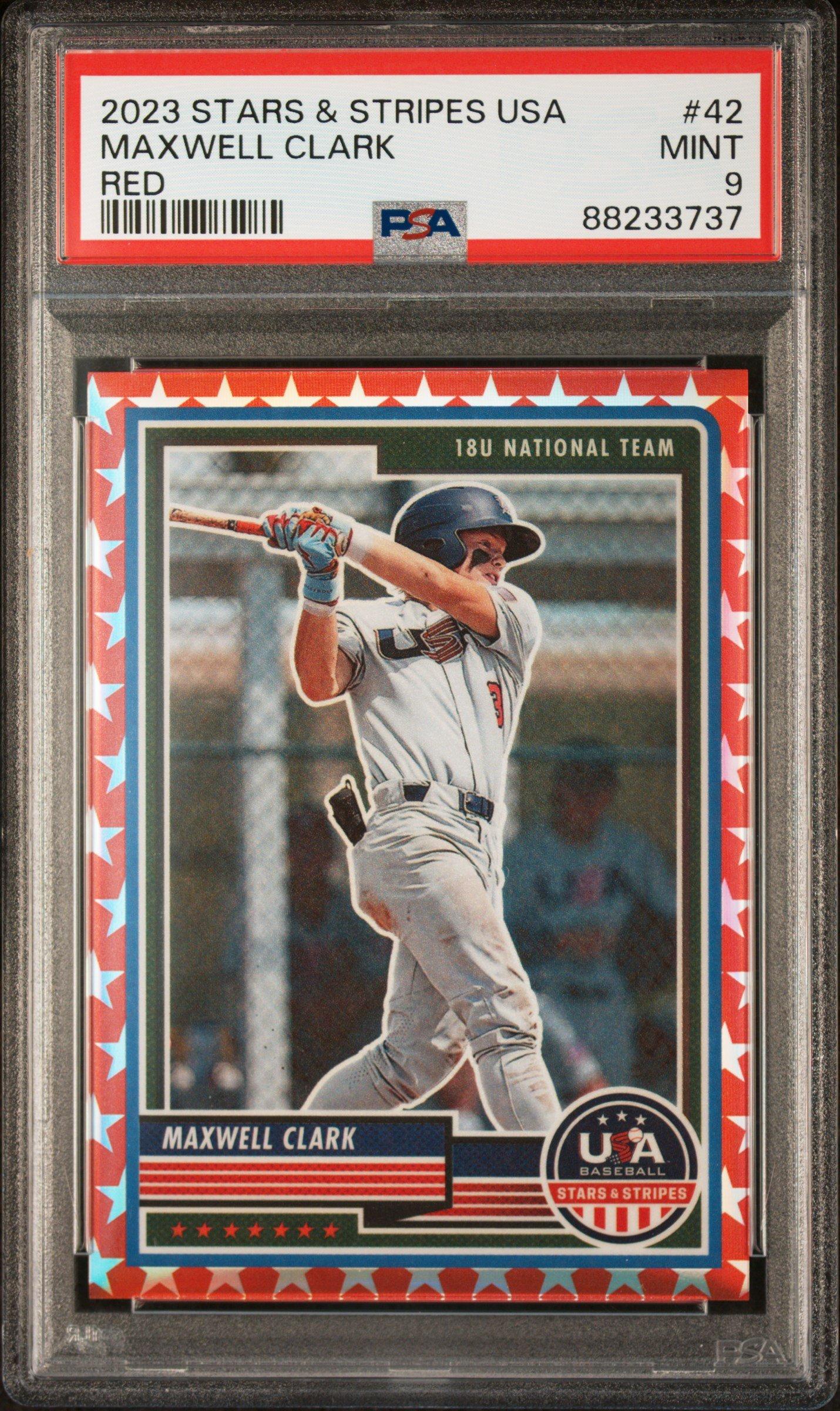 2023 Panini Stars & Stripes Usa 42 Maxwell Clark Red PSA 9