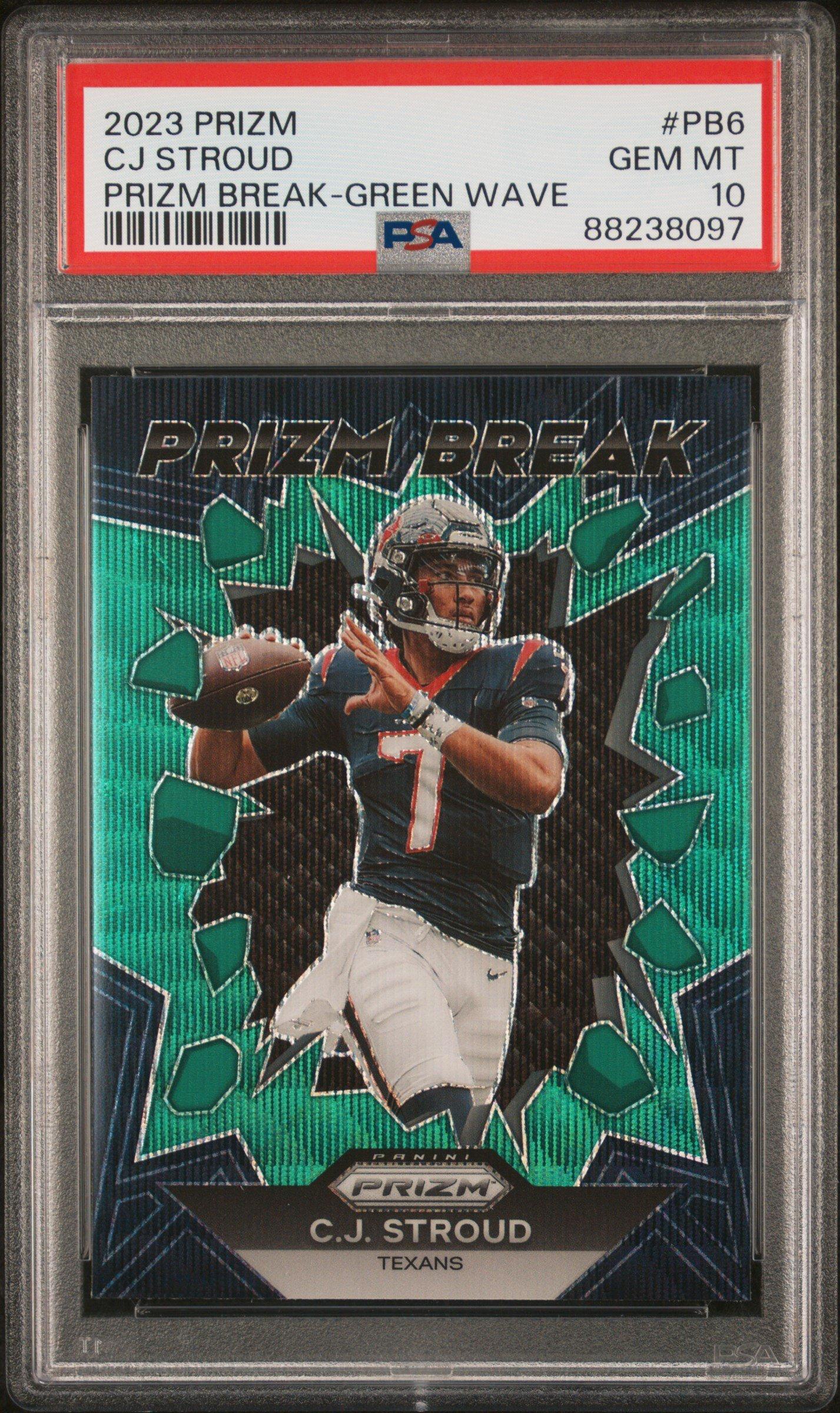 2023 Panini Prizm Prizm Break Pb6 Cj Stroud Green Wave PSA 10