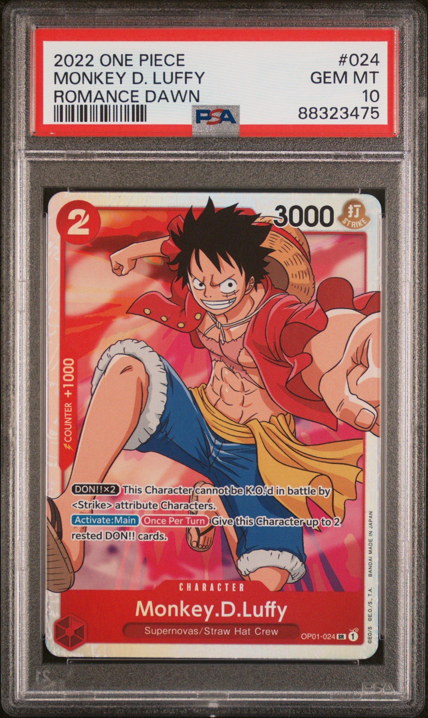2022 One Piece Op01-romance Dawn 024 Monkey D. Luffy PSA 10 Graded