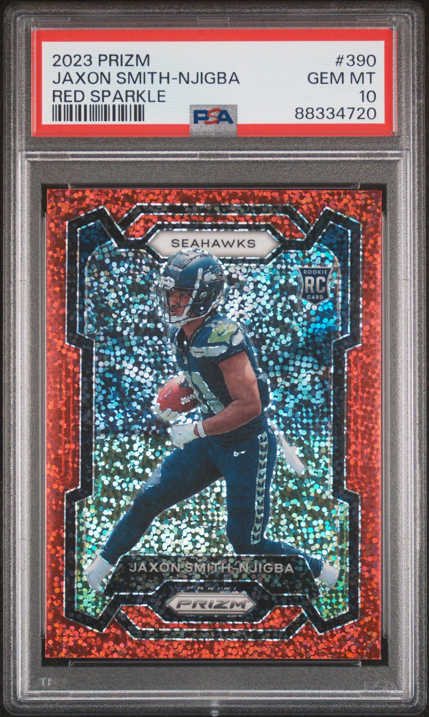 2023 Panini Prizm 390 Jaxon Smith-njigba Red Sparkle PSA 10 Graded