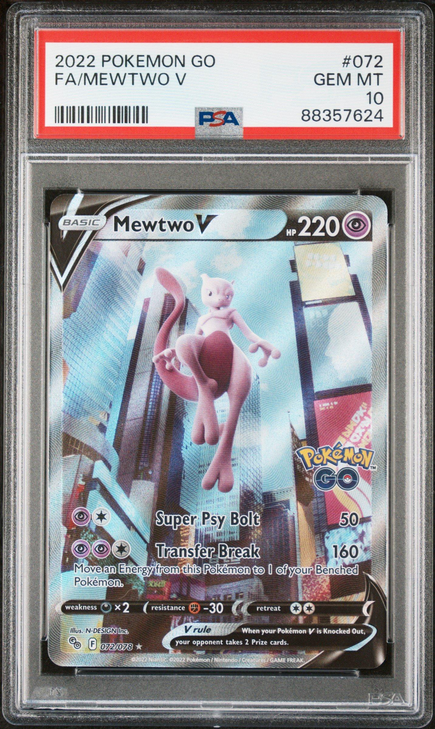 2022 Pokemon Go 072 Full Art/mewtwo V PSA 10 Graded Card | GameStop