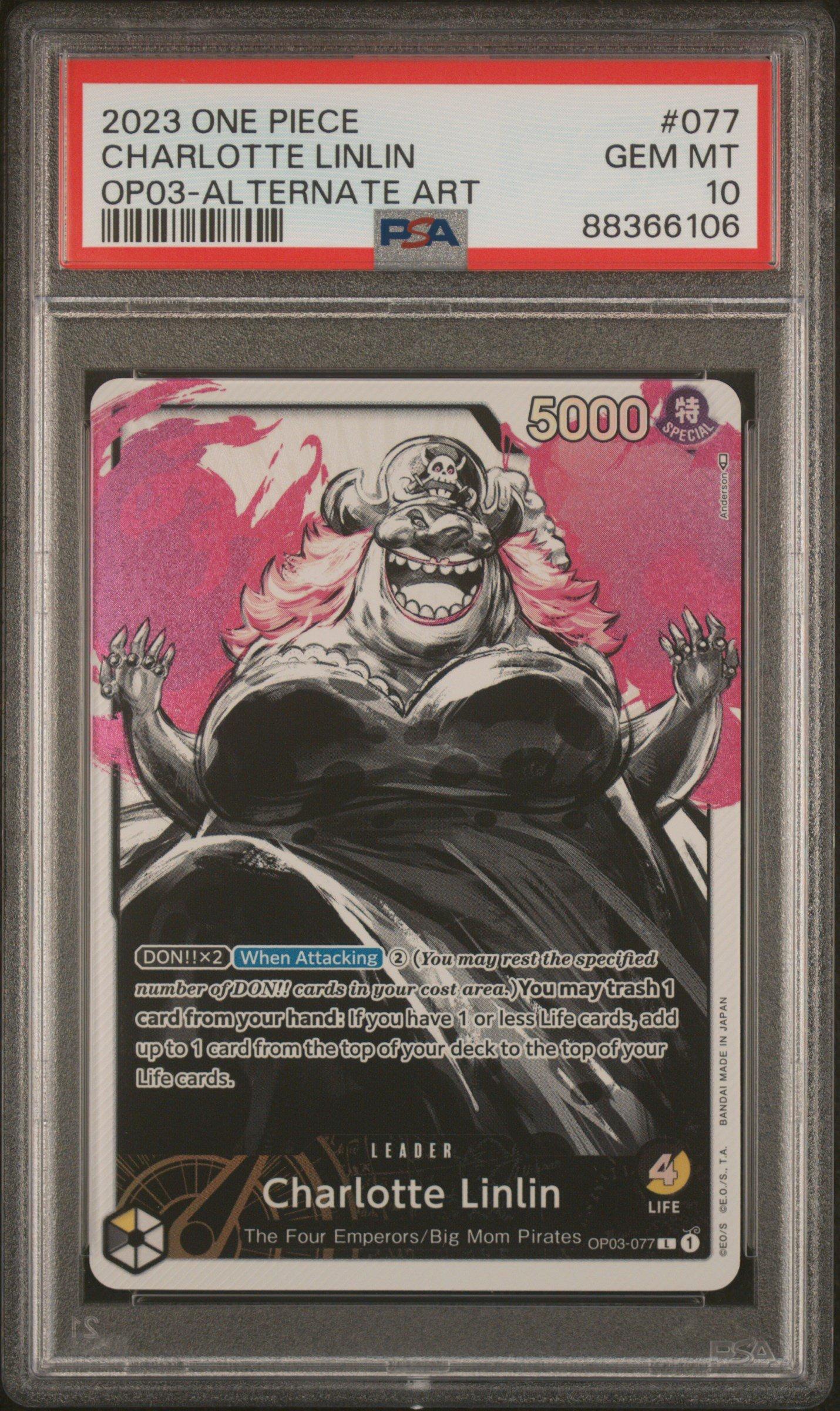 2023 One Piece Op03-pillars Of Strength 077 Charlotte Linlin Alternate Art PSA 10