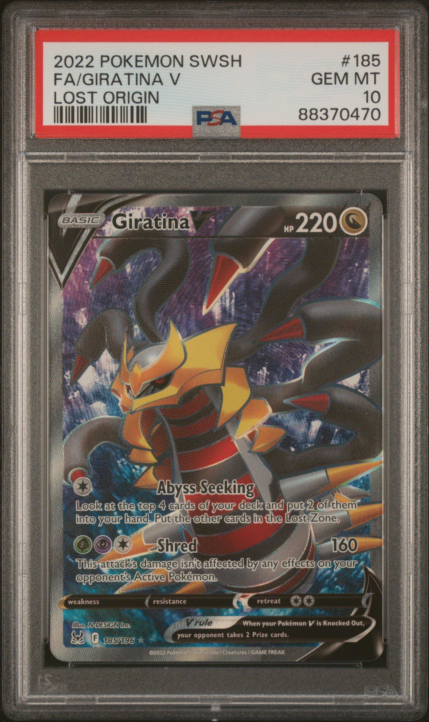2022 Pokemon Sword & Shield Lost Origin 185 Full Art/giratina V