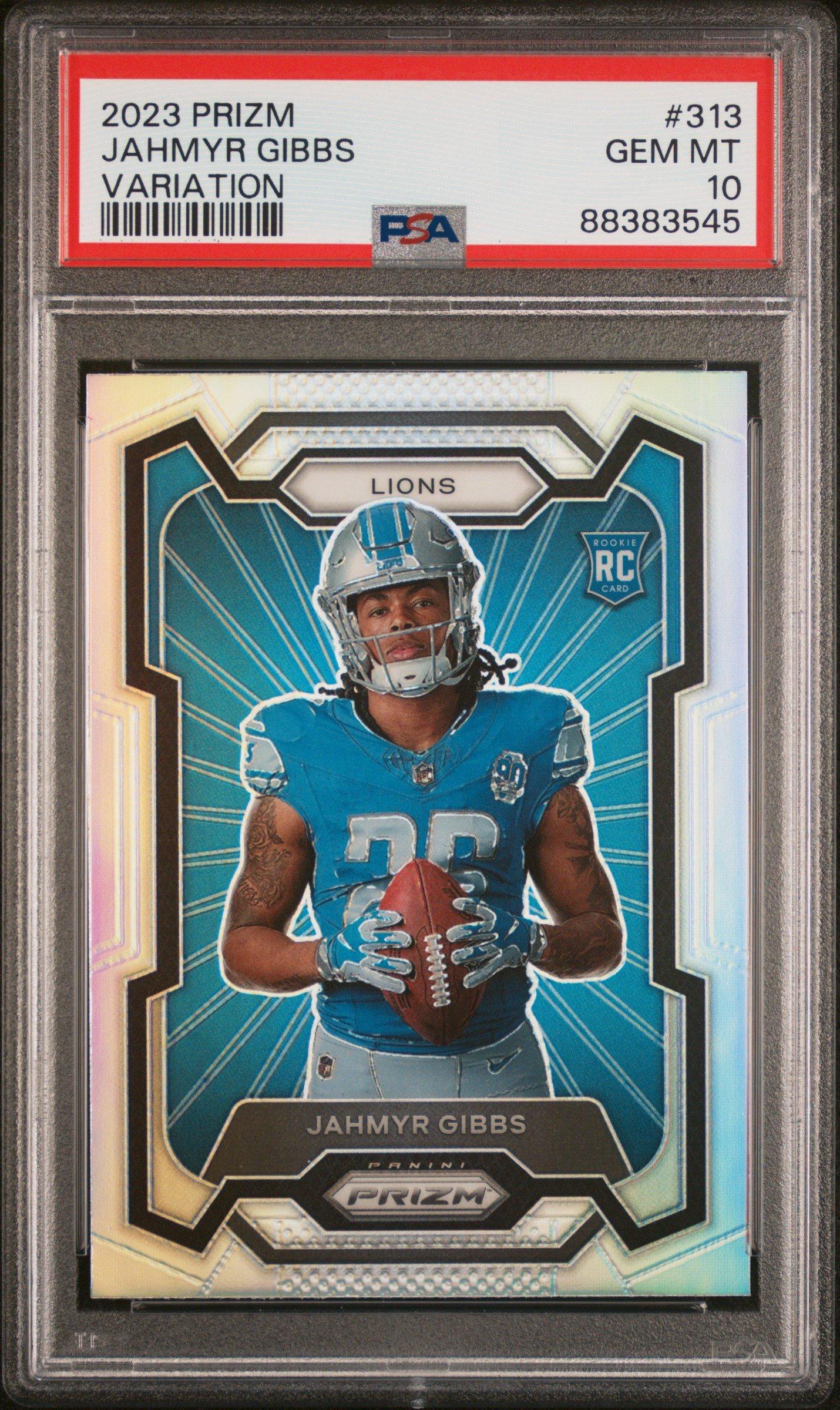 2023 Panini Prizm 313 Jahmyr Gibbs Variation PSA 10