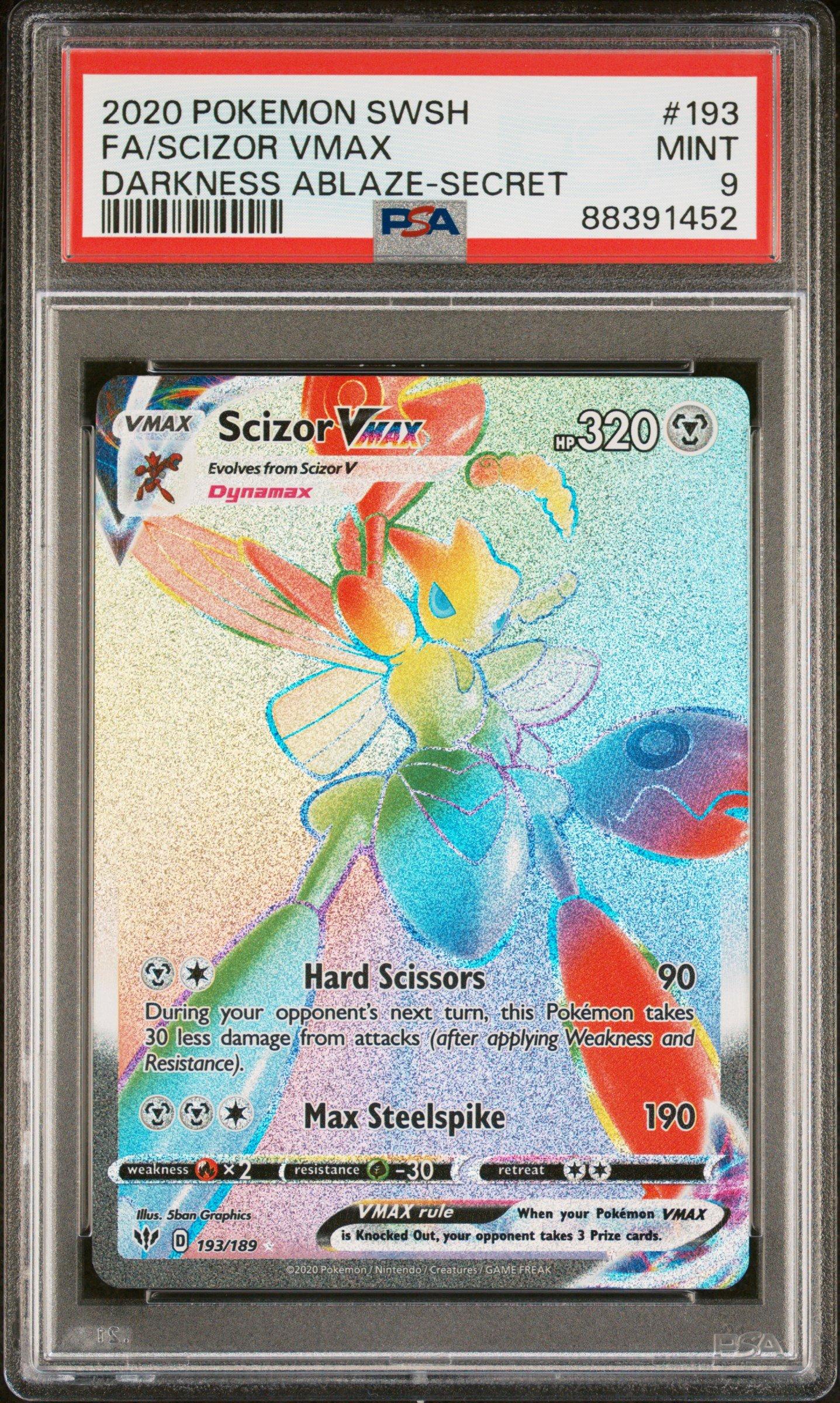 2020 Pokemon Sword & Shield Darkness Ablaze 193 Fa/scizor Vmax PSA 9 ...