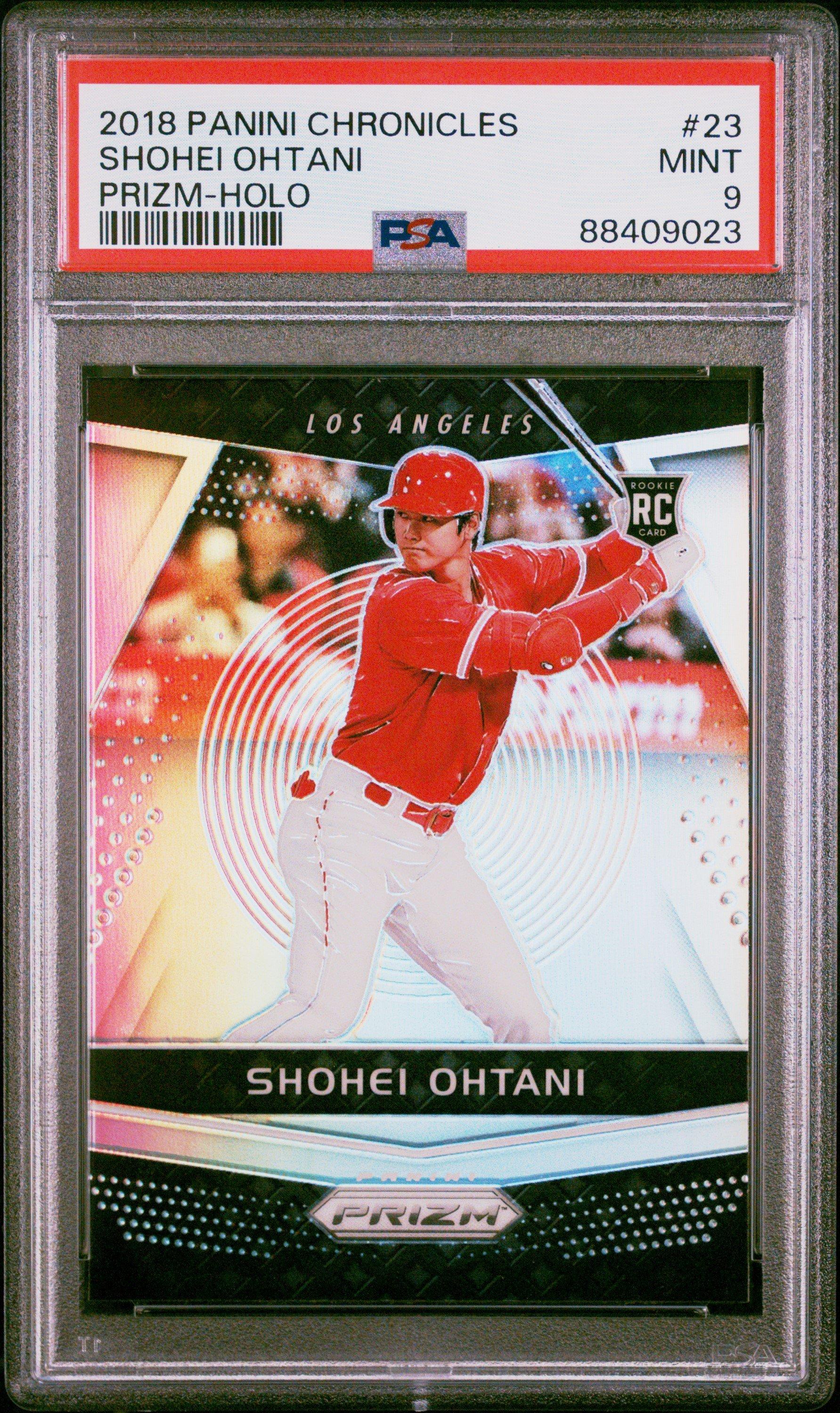 2018 Panini Chronicles Prizm 23 Shohei Ohtani Holo PSA 9