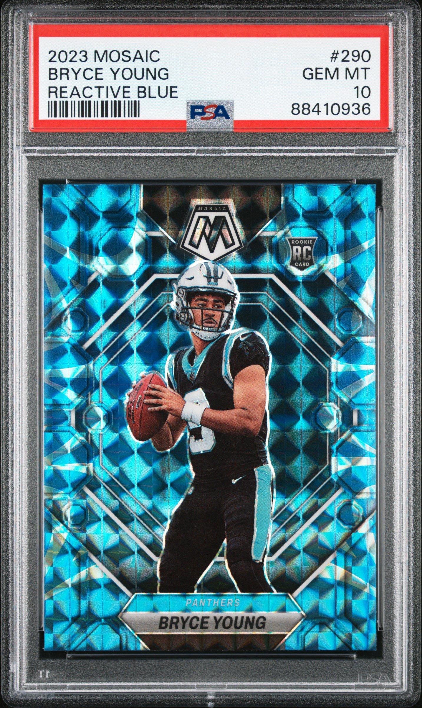 2023 Panini Mosaic 290 Bryce Young Reactive Blue PSA 10