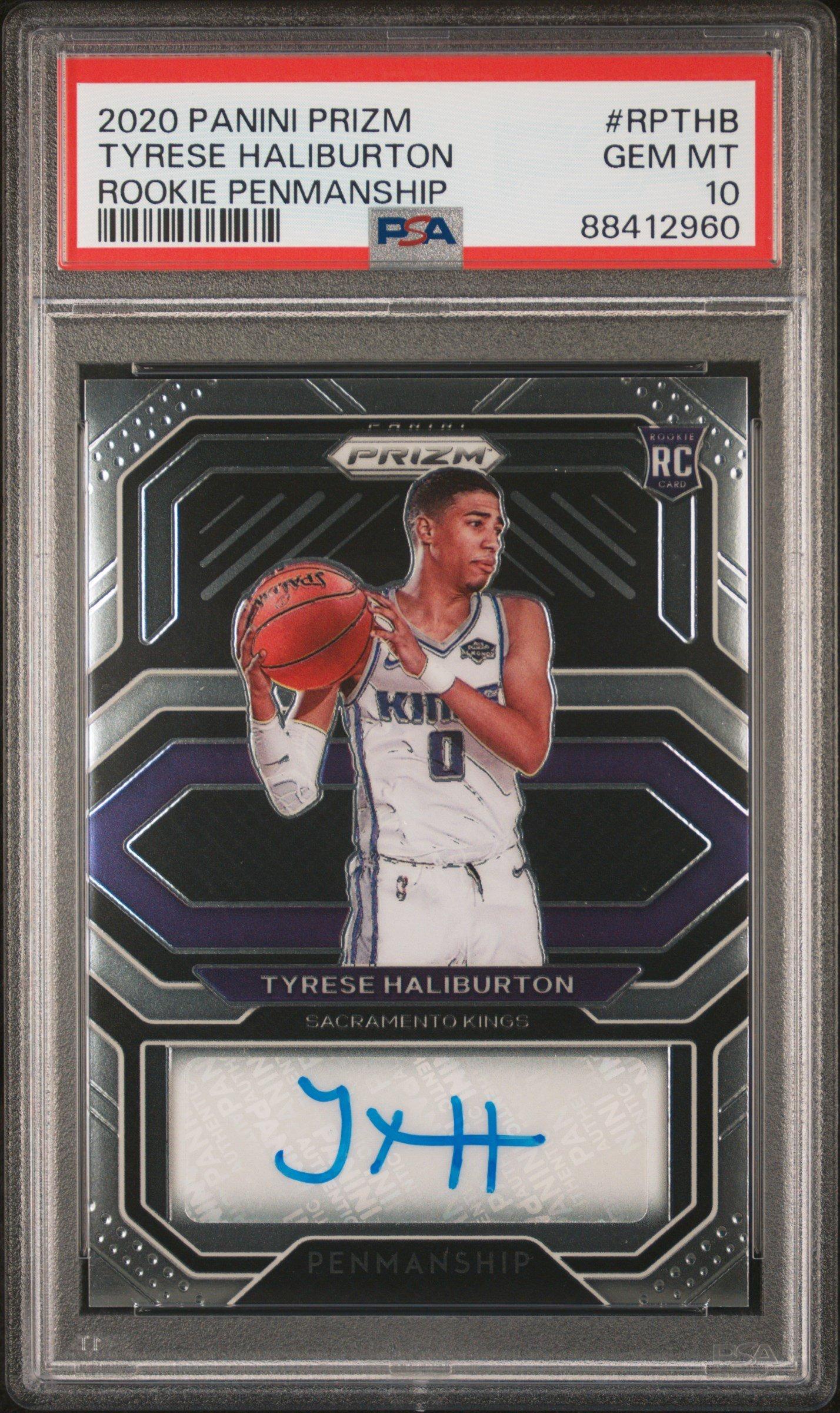 2020 Panini Prizm Rookie Penmanship Rpthb Tyrese Haliburton PSA 10