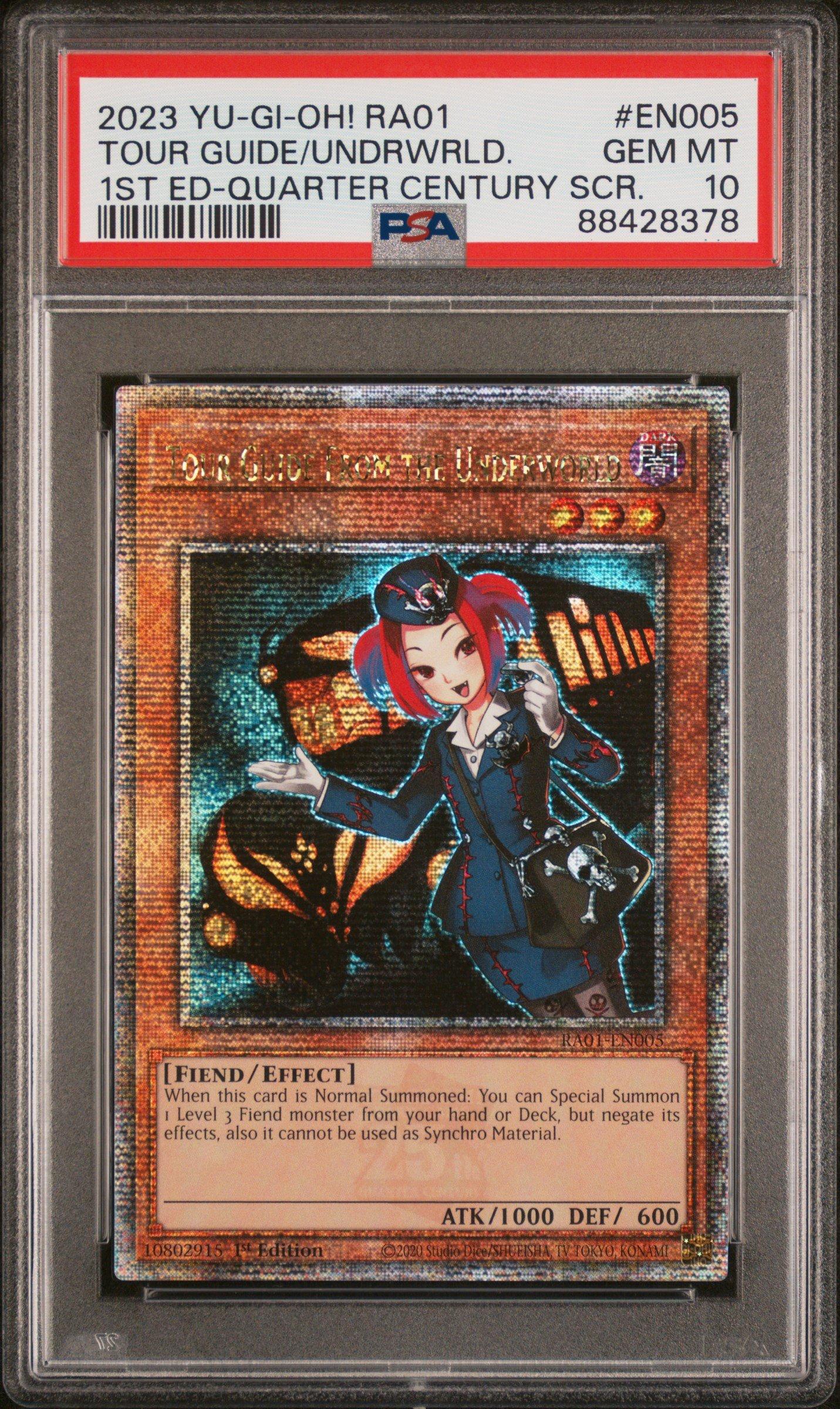 ra01 yugioh card list 2023 Yu-gi-oh! Ra01-25th Anniversary Rarity Collection En005 Tour Guide  From The Underworld 1st Edition-quarter Century Secret Rare PSA 10 Graded  Card