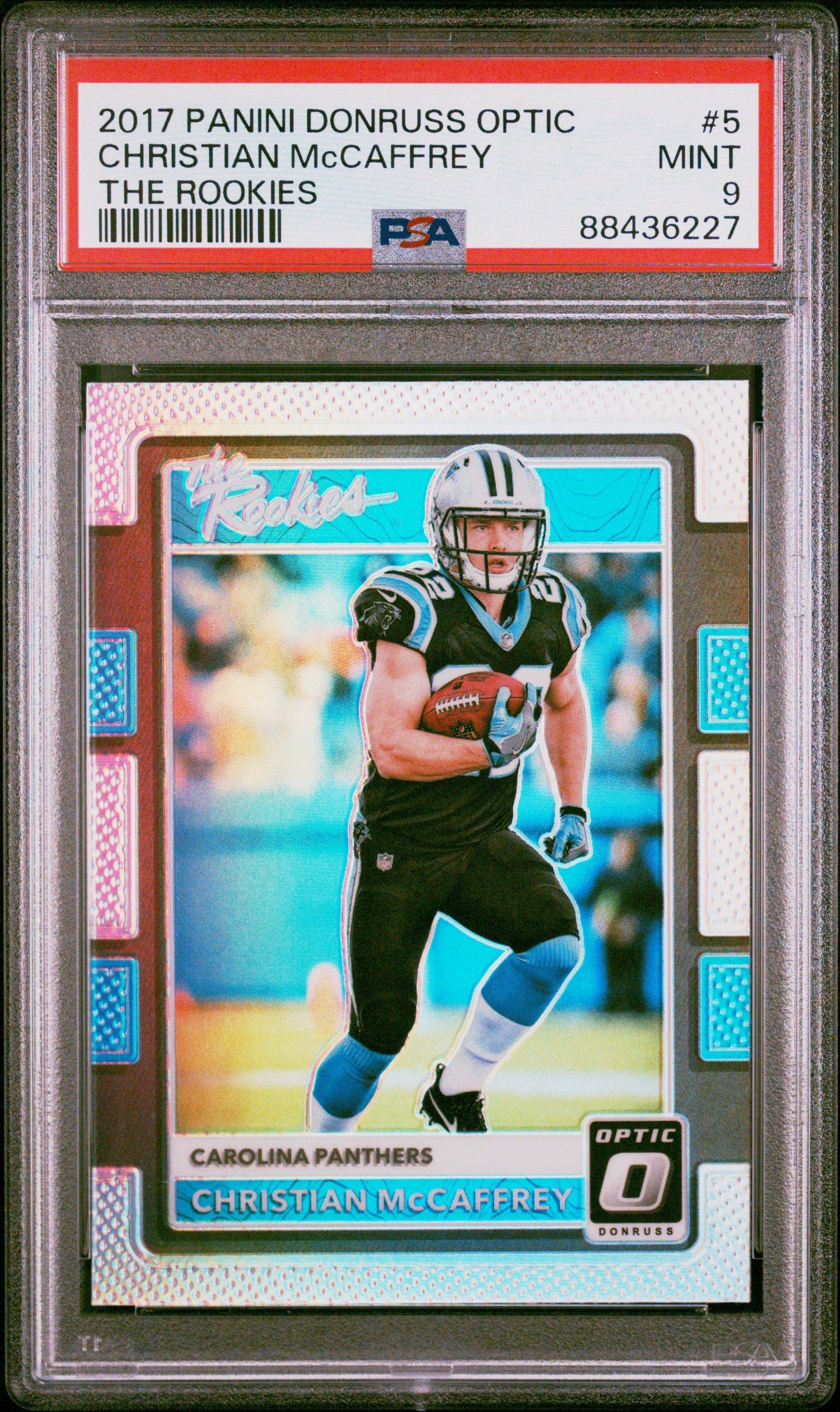 2017 Panini Donruss Optic The Rookies 5 Christian Mccaffrey PSA 9