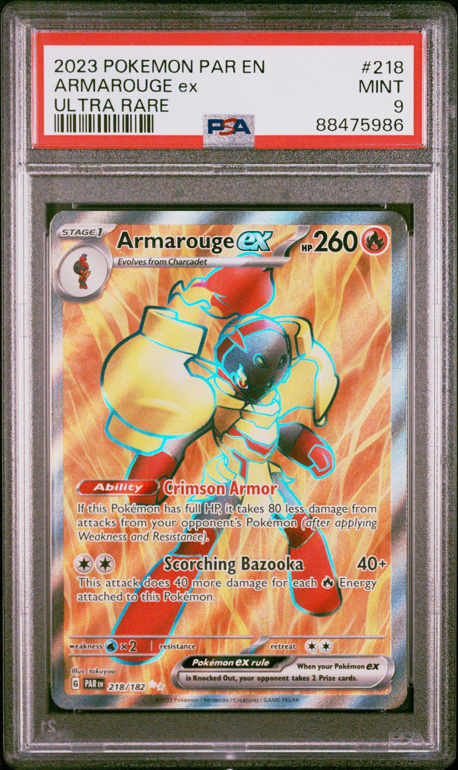 2023 Pokemon Par En-paradox Rift 218 Armarouge Ex Ultra Rare PSA