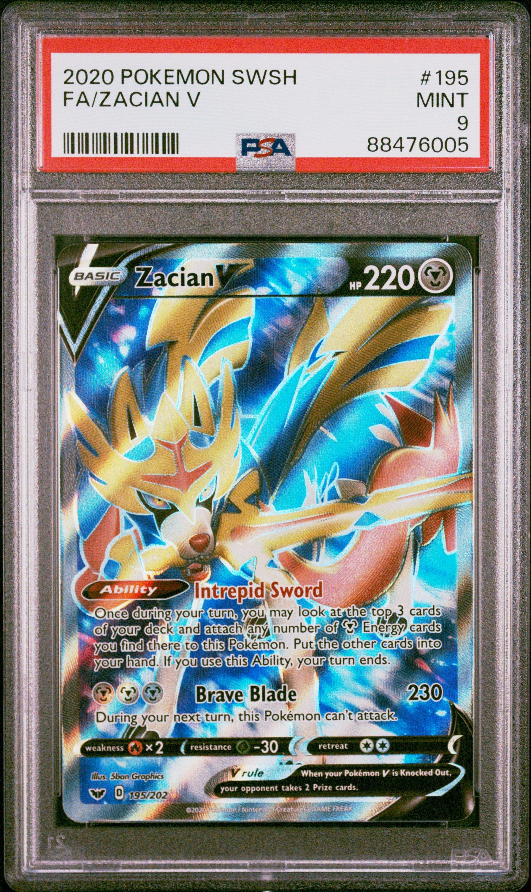 2020 Pokemon Sword & Shield 195 Full Art/zacian V PSA