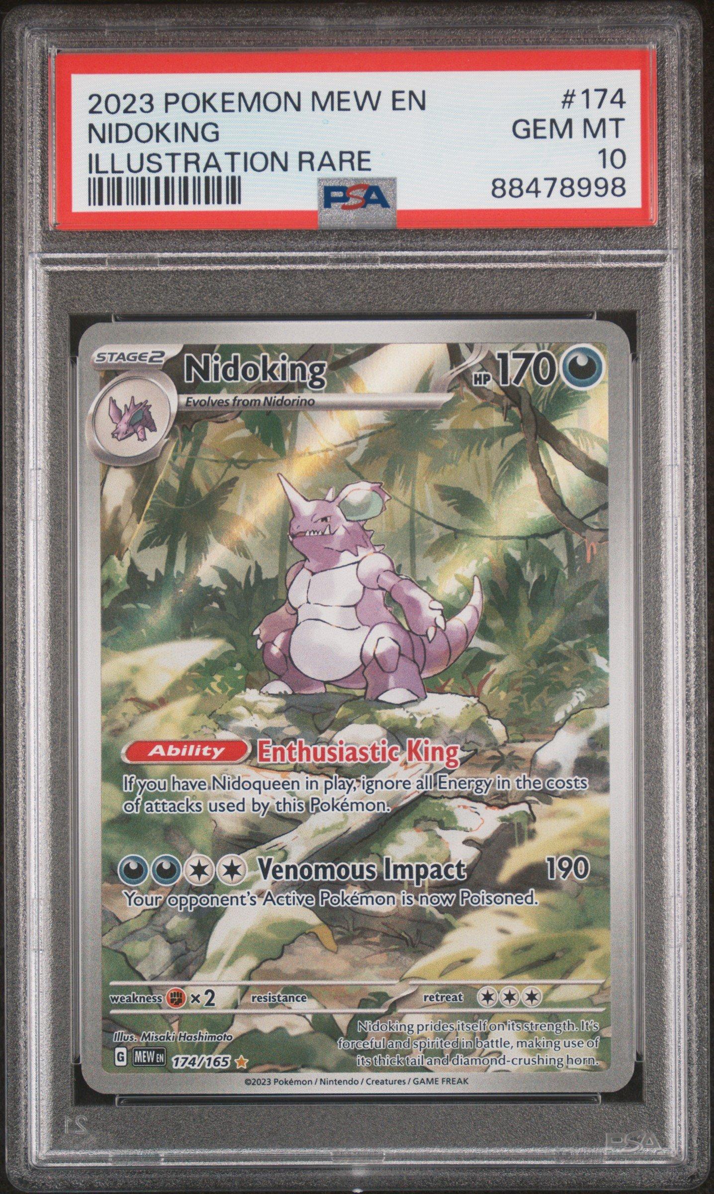 2023 Pokemon Mew En-151 174 Nidoking Illustration Rare PSA 10