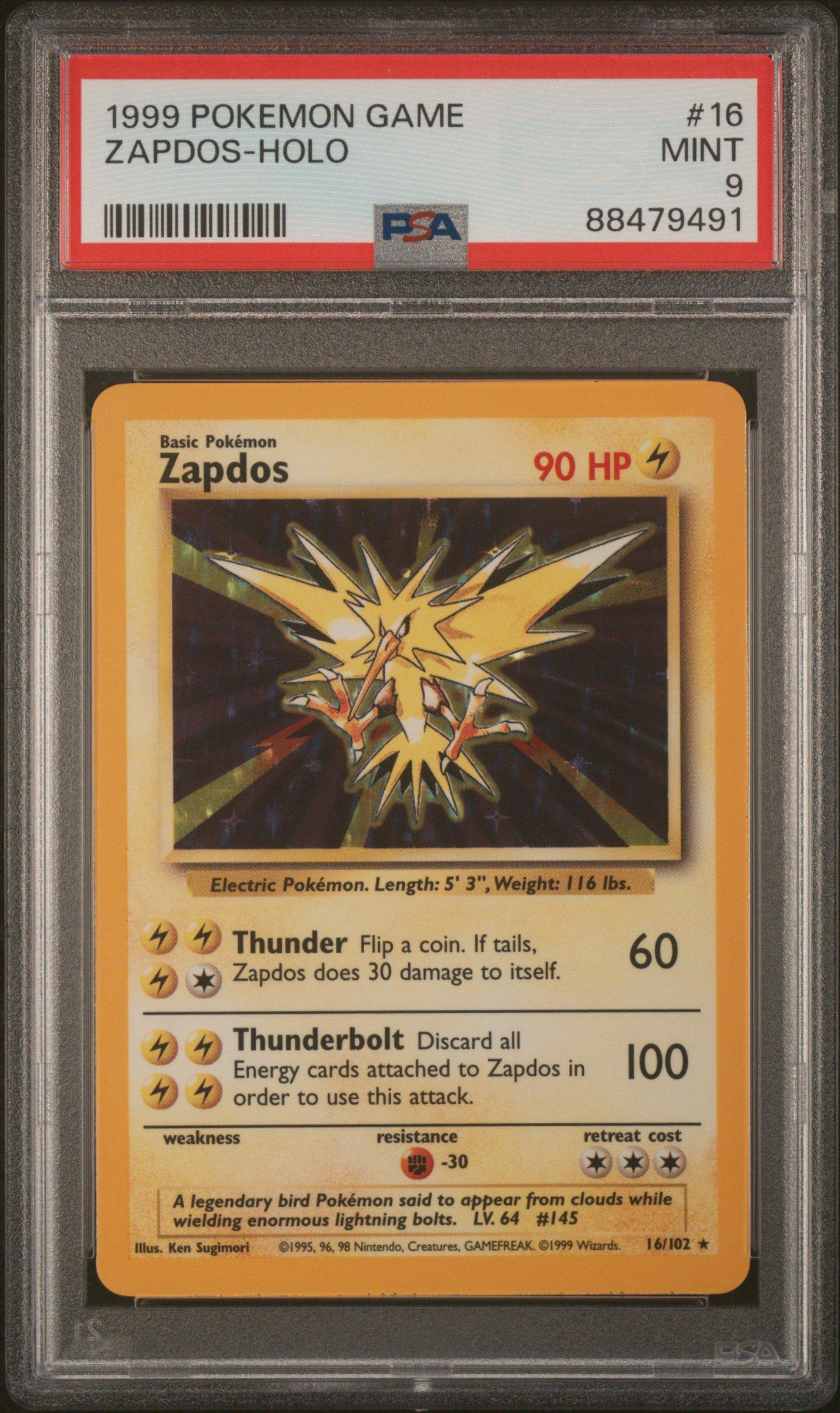 1999 Pokemon Game 16 Zapdos-holo PSA 9 Graded Card | GameStop