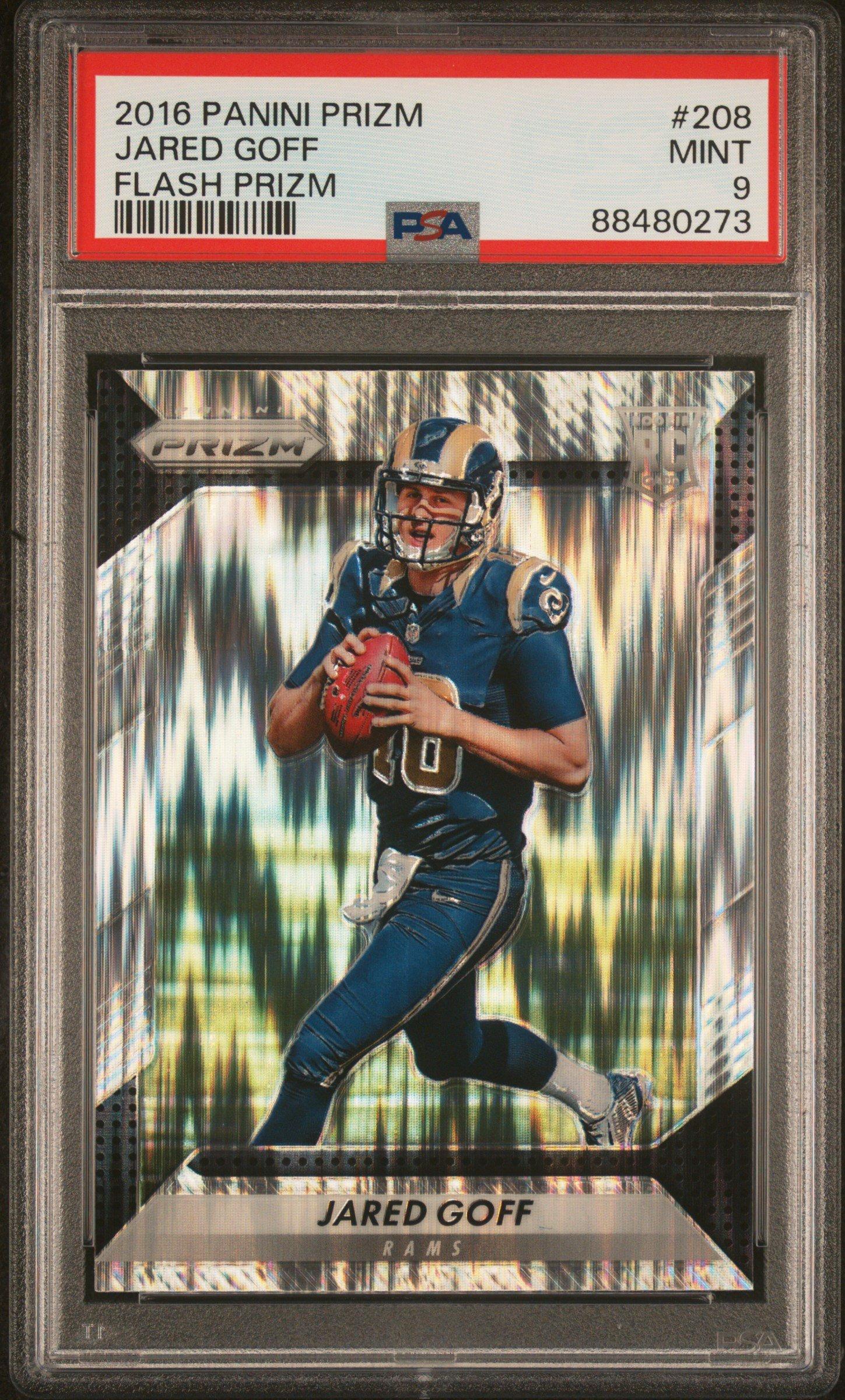 2016 Panini Prizm 208 Jared Goff Flash Prizm PSA 9