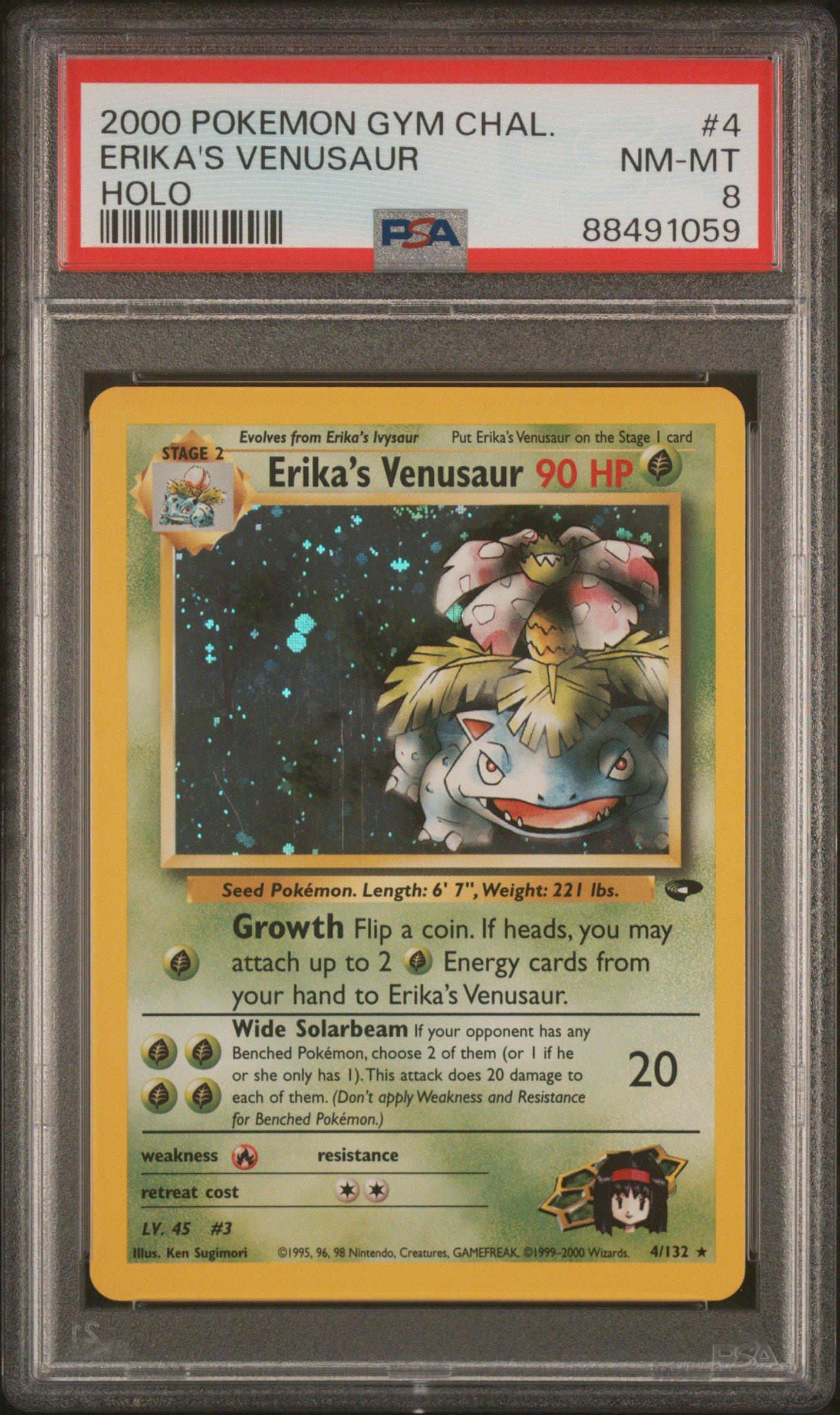 2000 Pokemon Gym Challenge 4 Erika's Venusaur Holo PSA 8