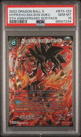 2022 Dragon Ball Super Card Game 5th Anniversary Set Scr Pack Bt3-123 Hyper  Evolution Super Saiyan 4 Son Goku PSA 10 | GameStop